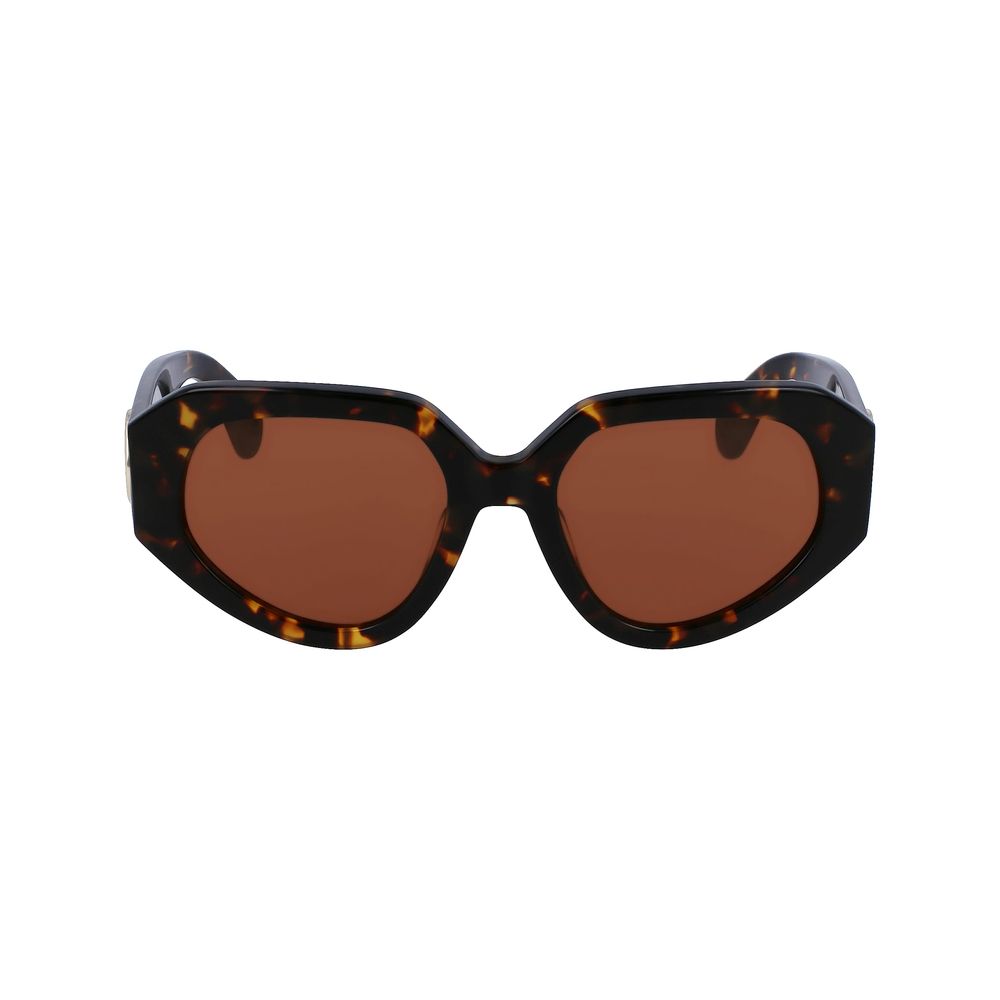 Lanvin Braune Sonnenbrille aus Kalbshaar