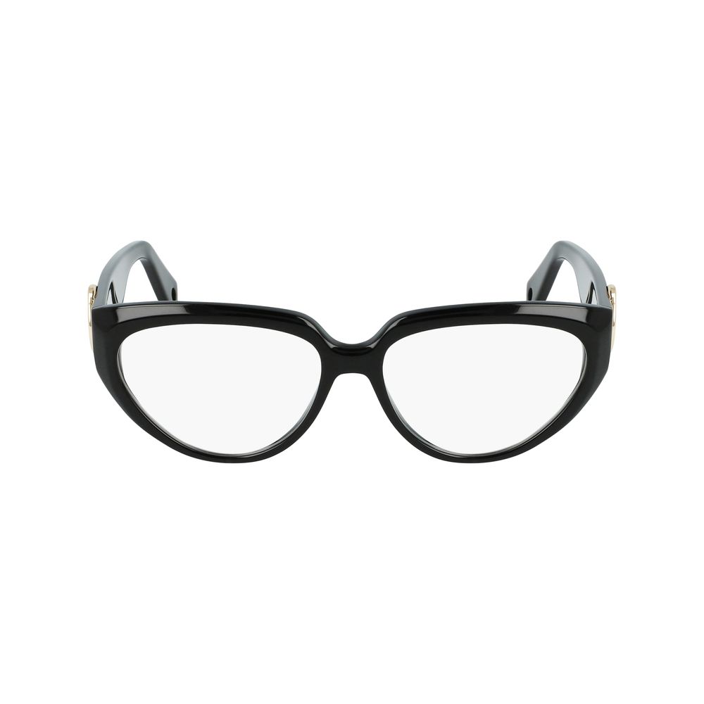 Lanvin – Schwarze Brillenfassung aus Kalbshaar