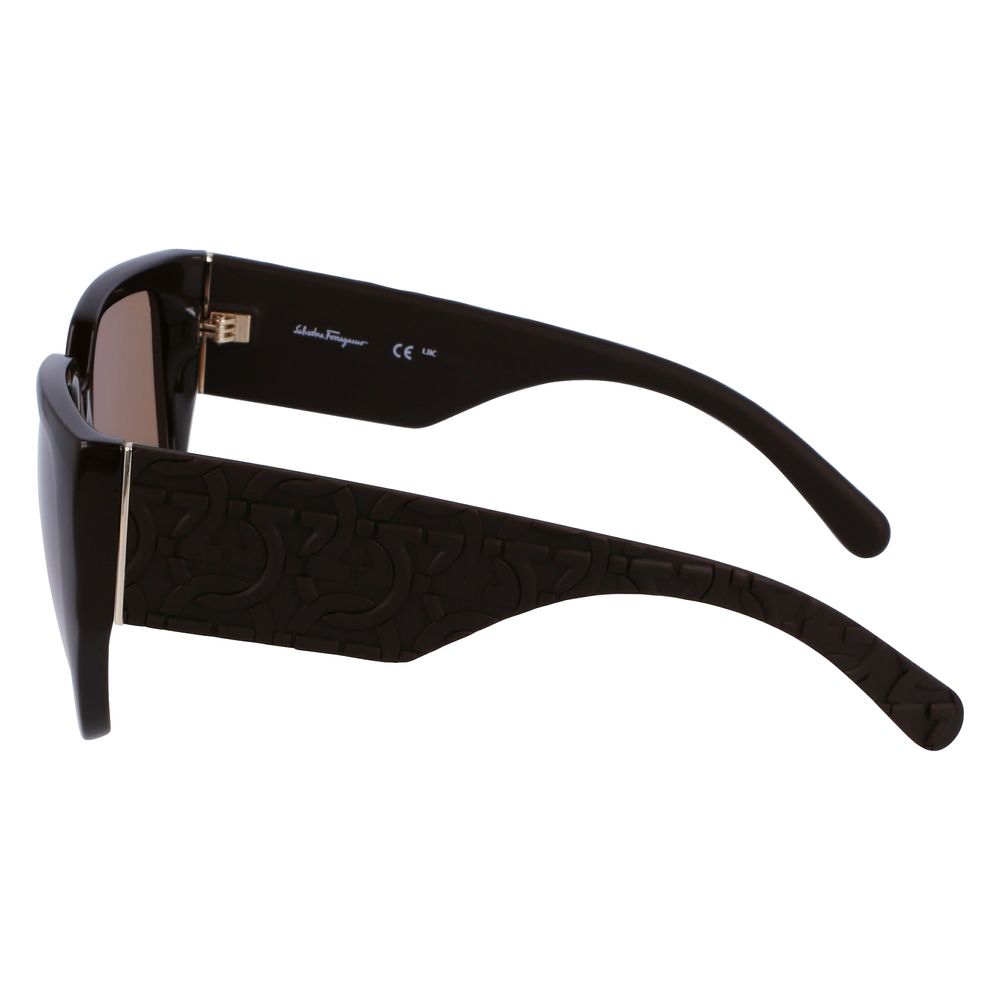 Ochelari de soare Ferragamo maro cu lentile injectate bio