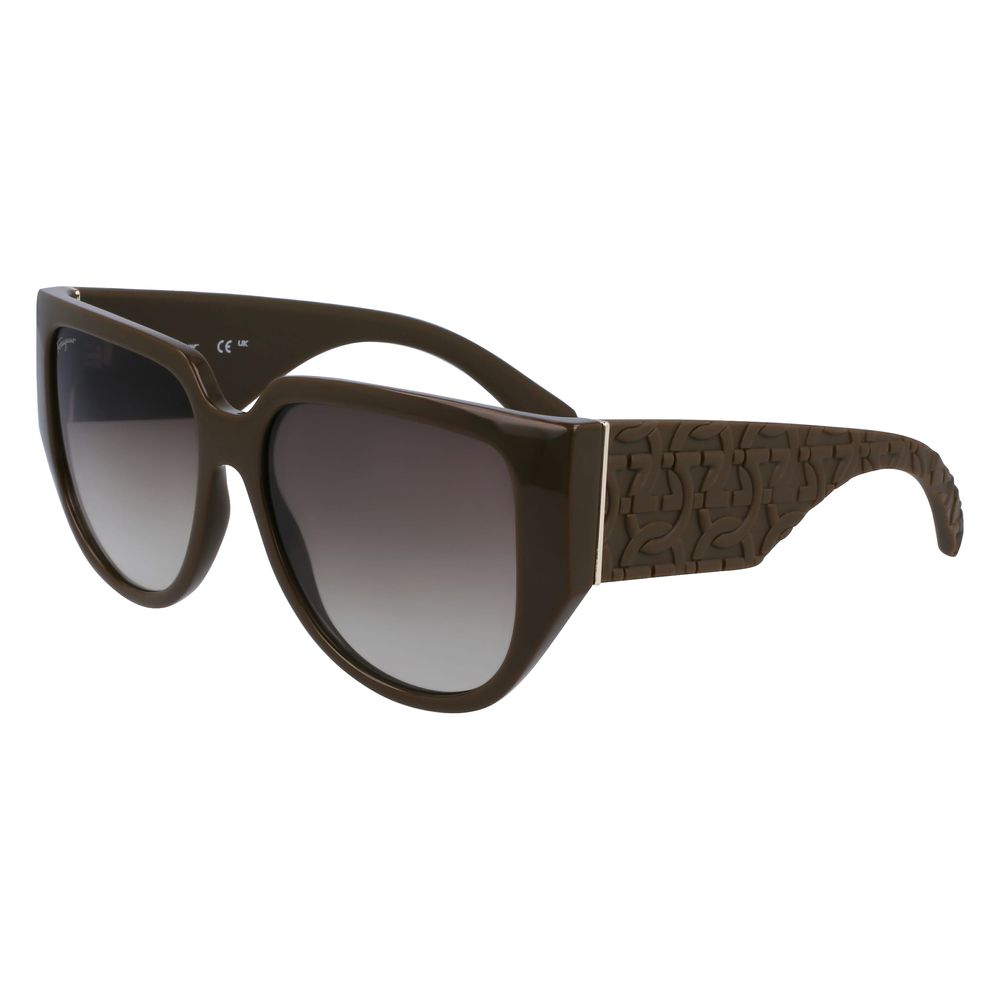 Ferragamo – Grüne Sonnenbrille mit Bio-Injektion