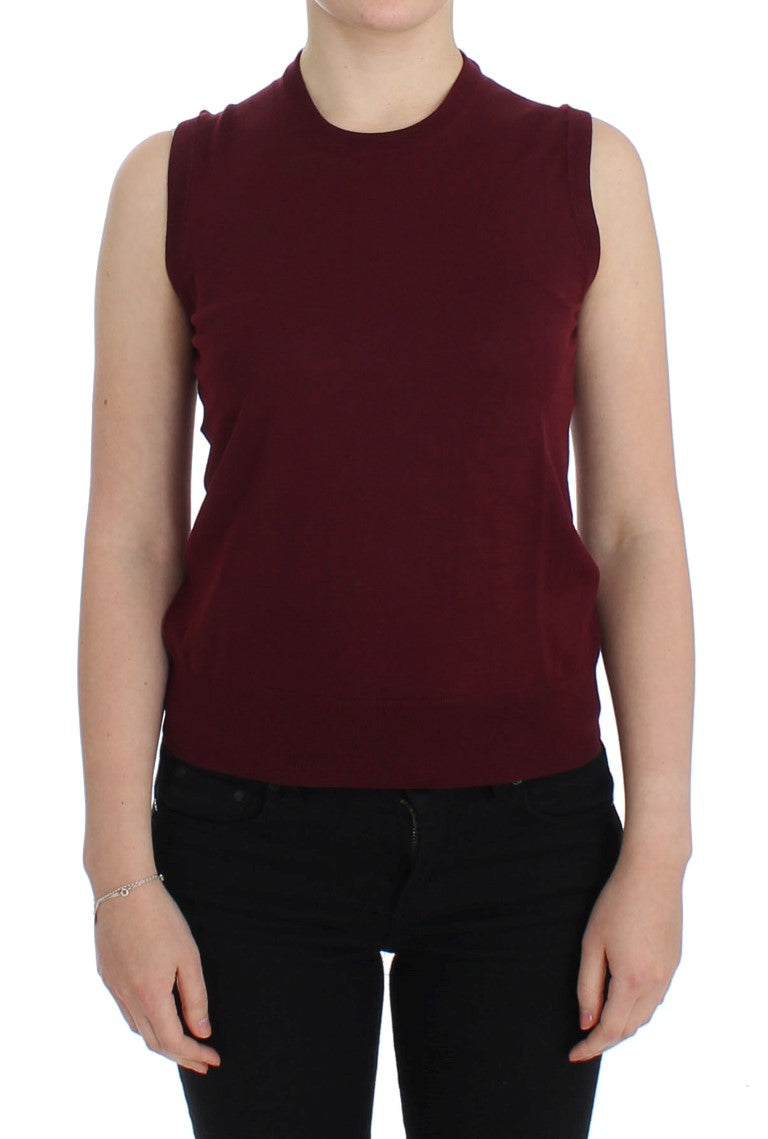 Dolce &amp; Gabbana Elegante ärmellose Pulloverweste aus roter Wolle