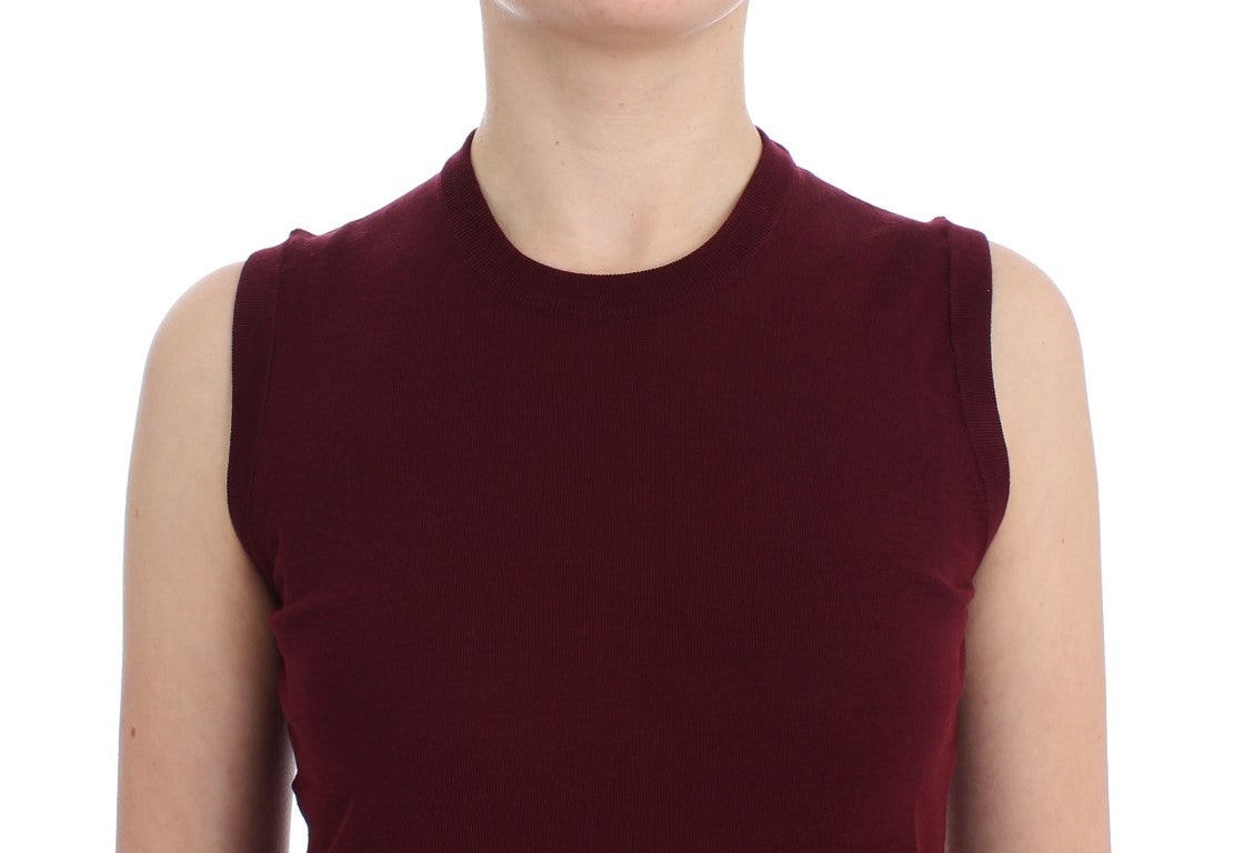 Dolce &amp; Gabbana Elegante ärmellose Pulloverweste aus roter Wolle
