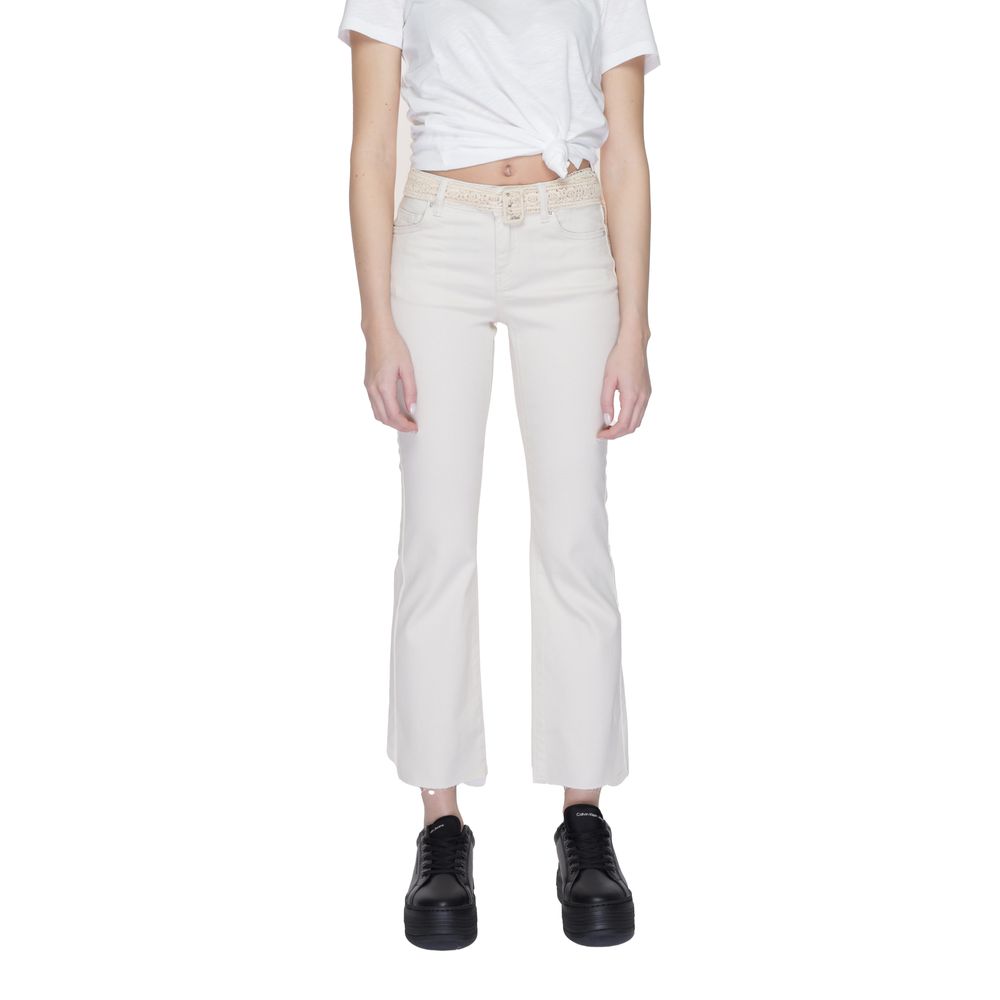 Beigefarbene Bootcut-Jeans aus Baumwolle von Vero Moda
