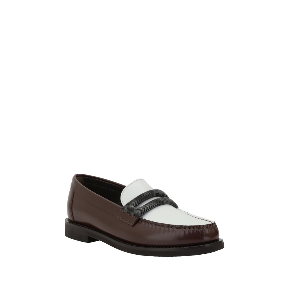 Zweifarbige Slipper von Brunello Cucinelli