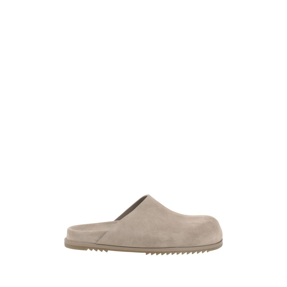 Saboți Rick Owens din piele întoarsă