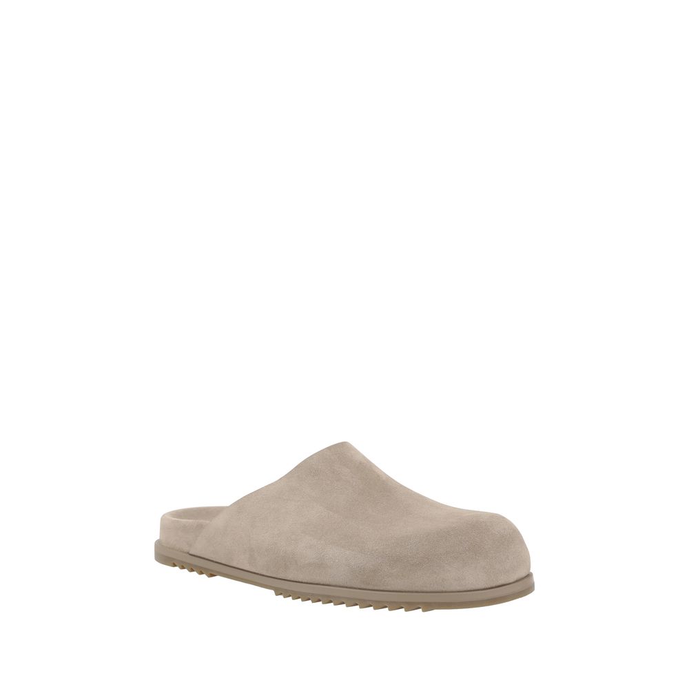 Saboți Rick Owens din piele întoarsă