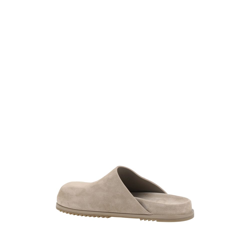 Saboți Rick Owens din piele întoarsă
