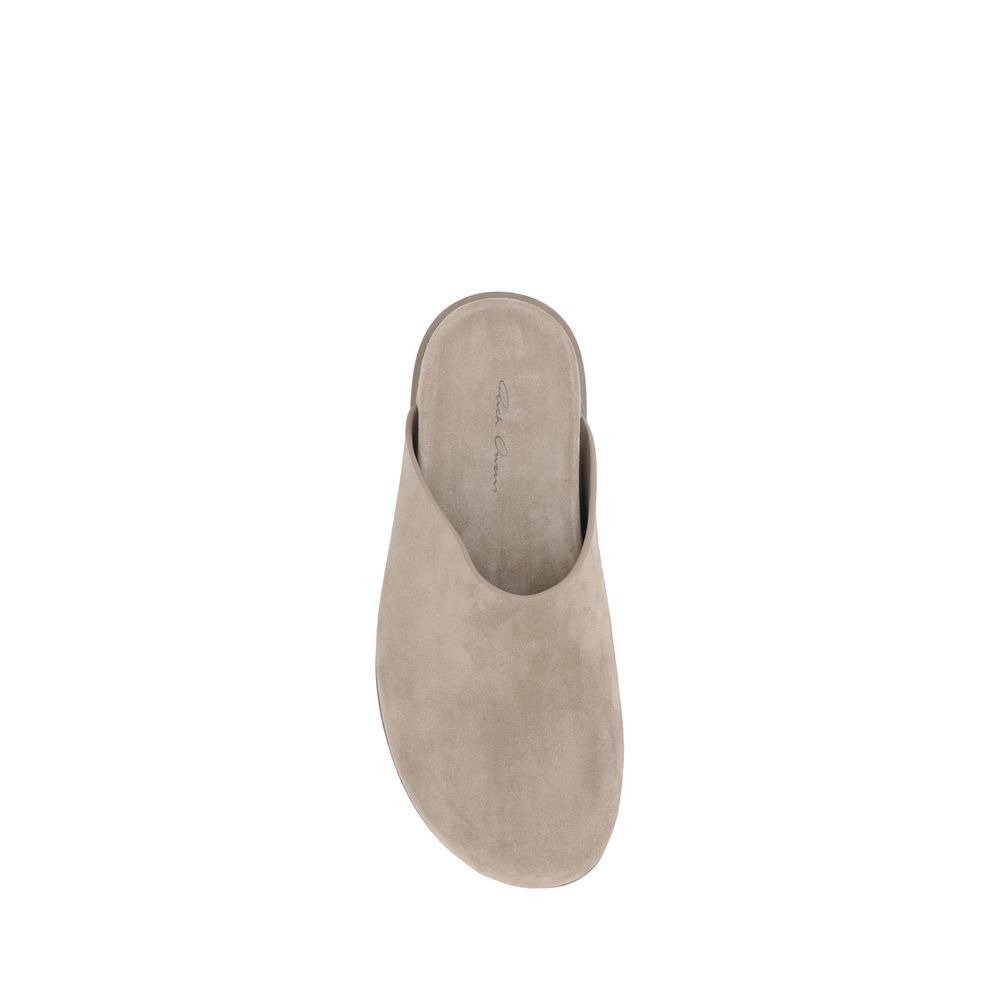 Saboți Rick Owens din piele întoarsă
