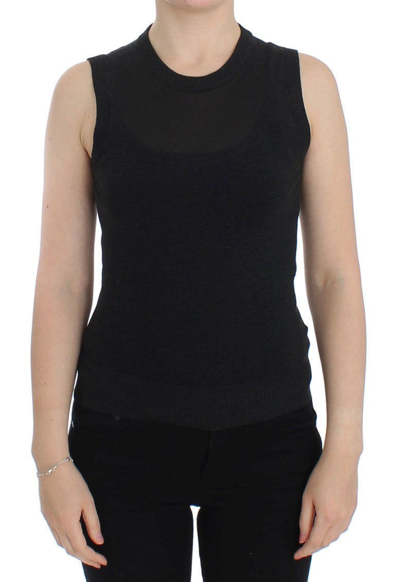 Dolce &amp; Gabbana Elegante schwarze ärmellose Pulloverweste