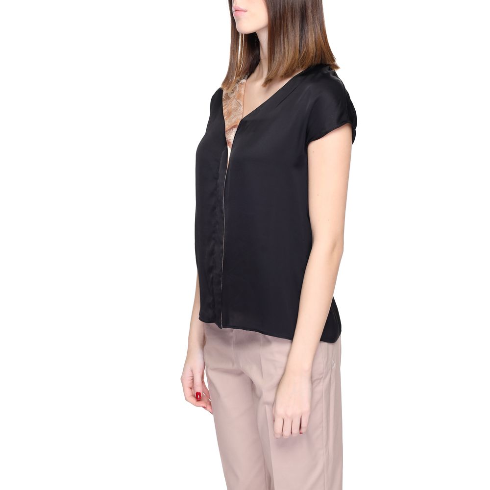 Alviero Martini Prima Classe Schwarzes Viskosehemd