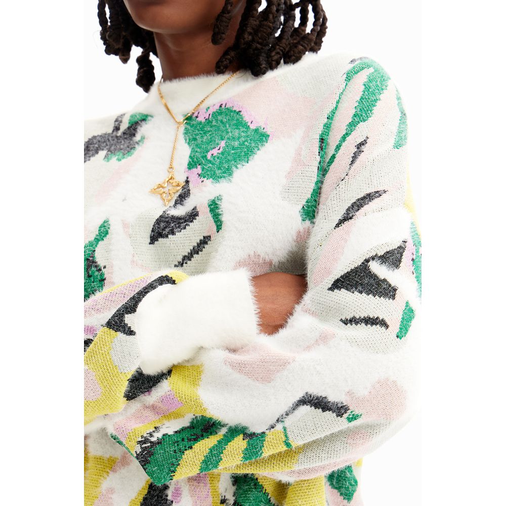 Desigual Cremefarbener Polyamidpullover