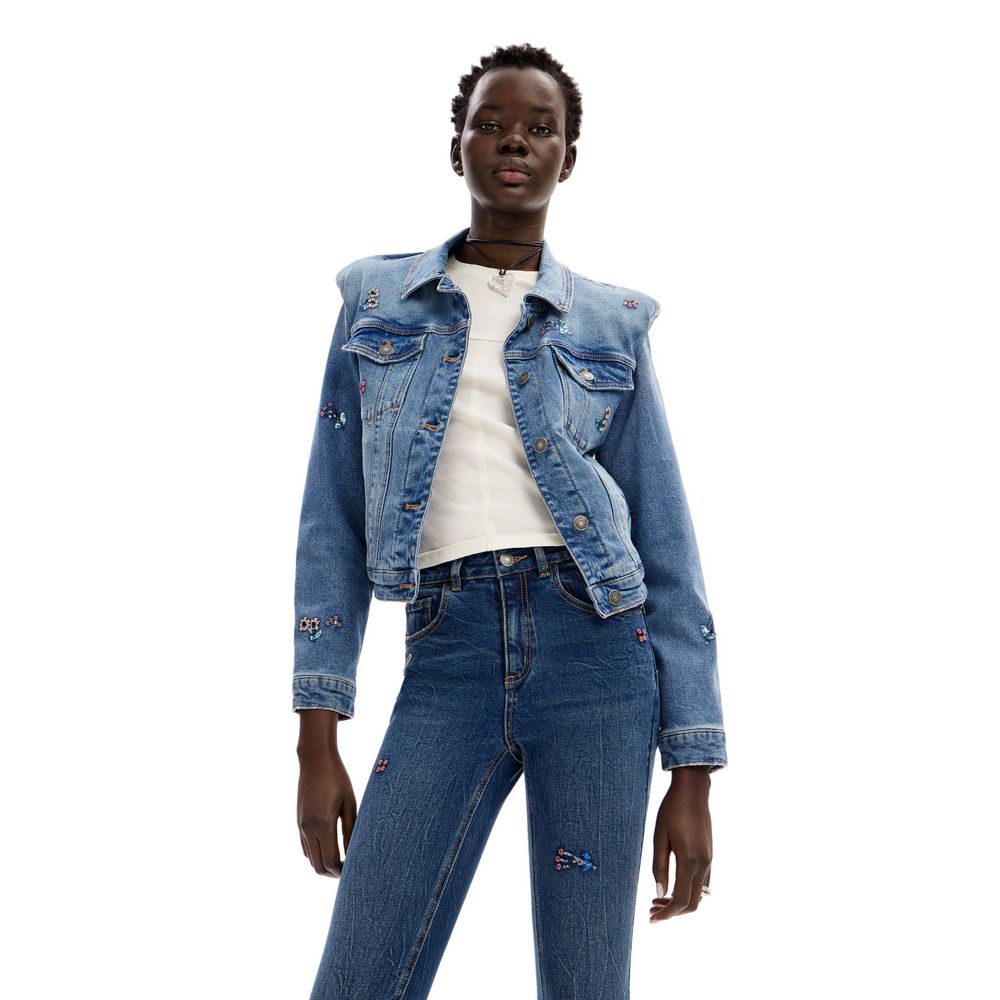 Blugi și pantaloni Desigual din bumbac albastru