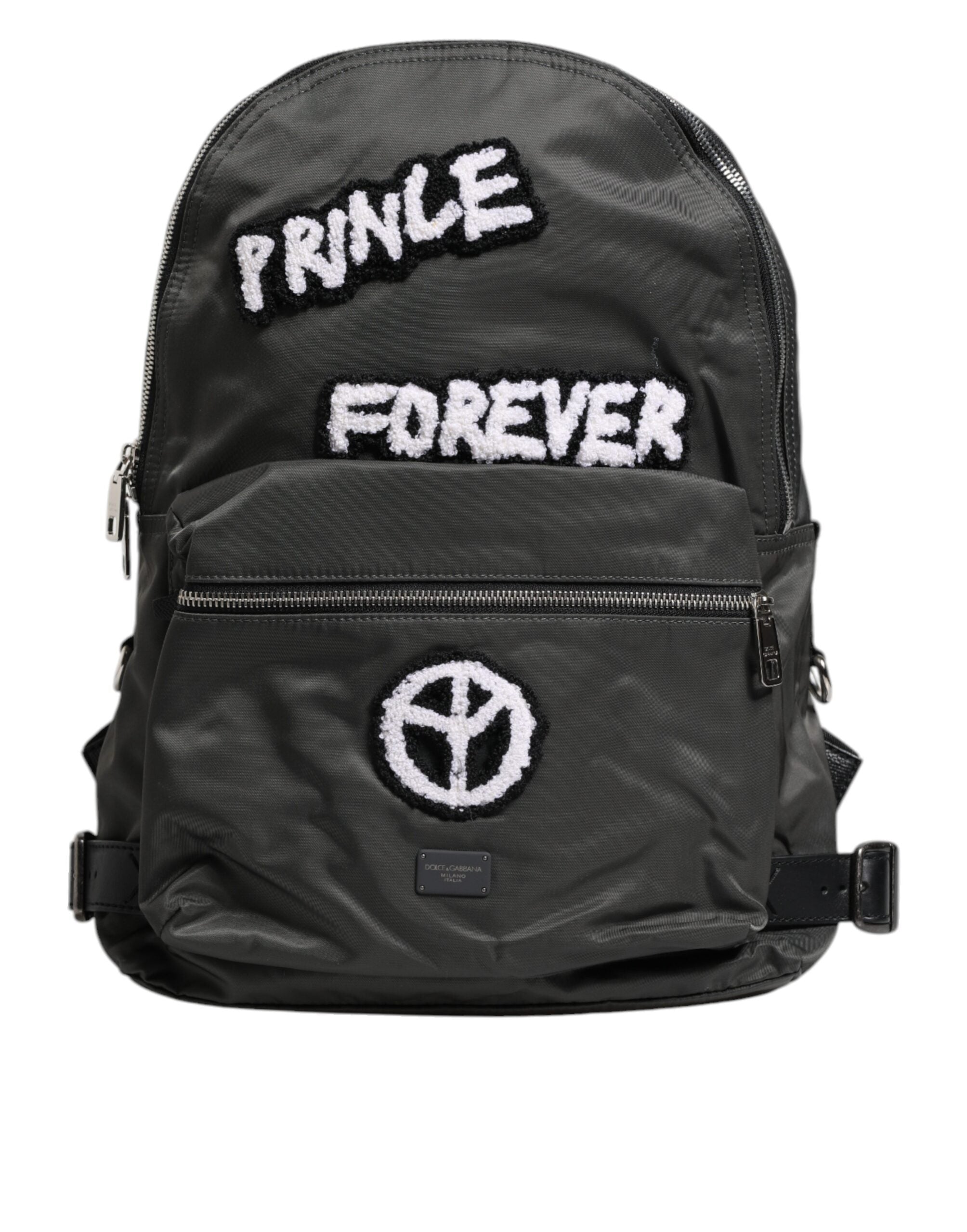Dolce &amp; Gabbana – Prince Forever – Schul- und Reiserucksack aus grauem Nylon