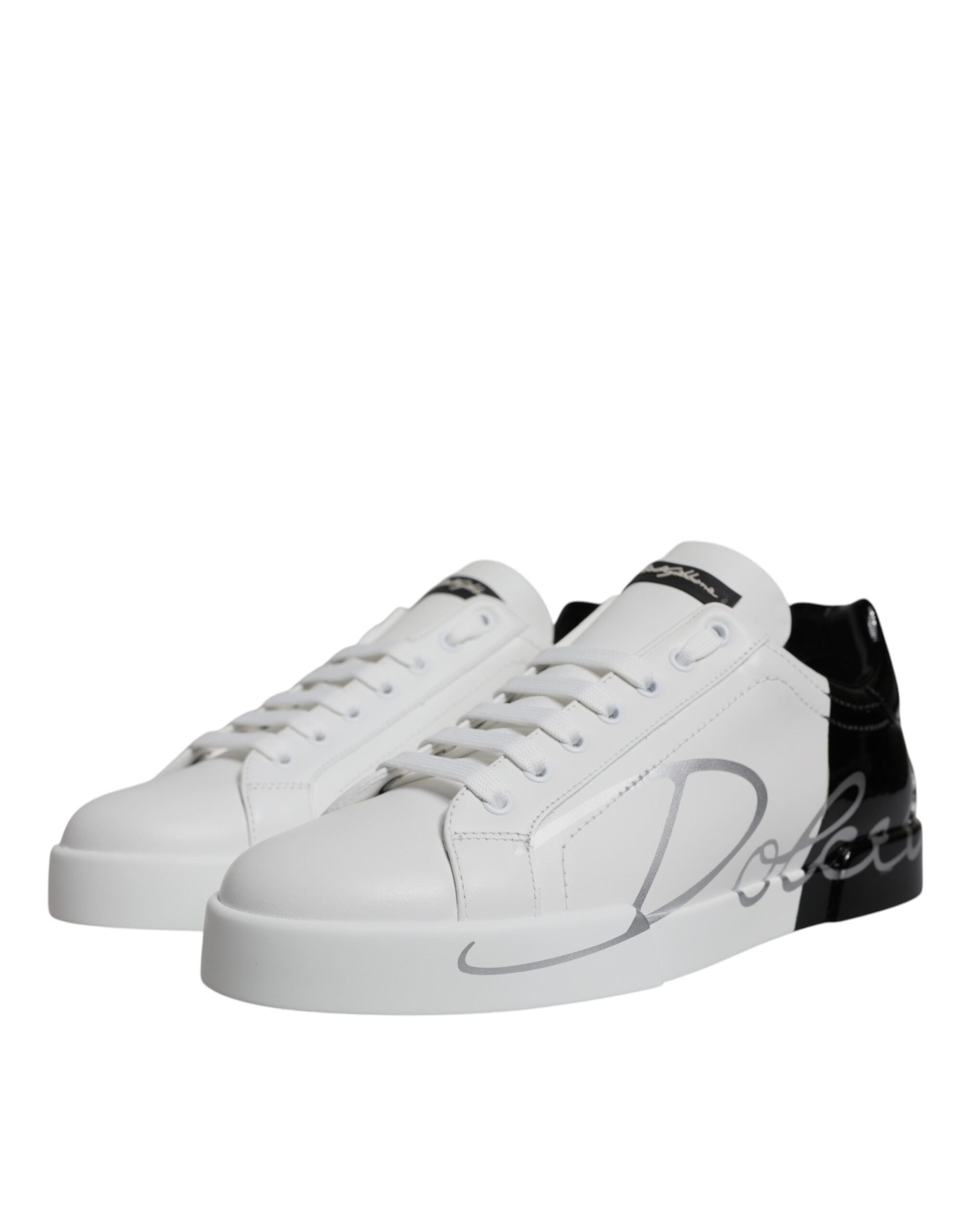 Dolce &amp; Gabbana – Portofino-Sneaker mit Logo in Weiß und Schwarz