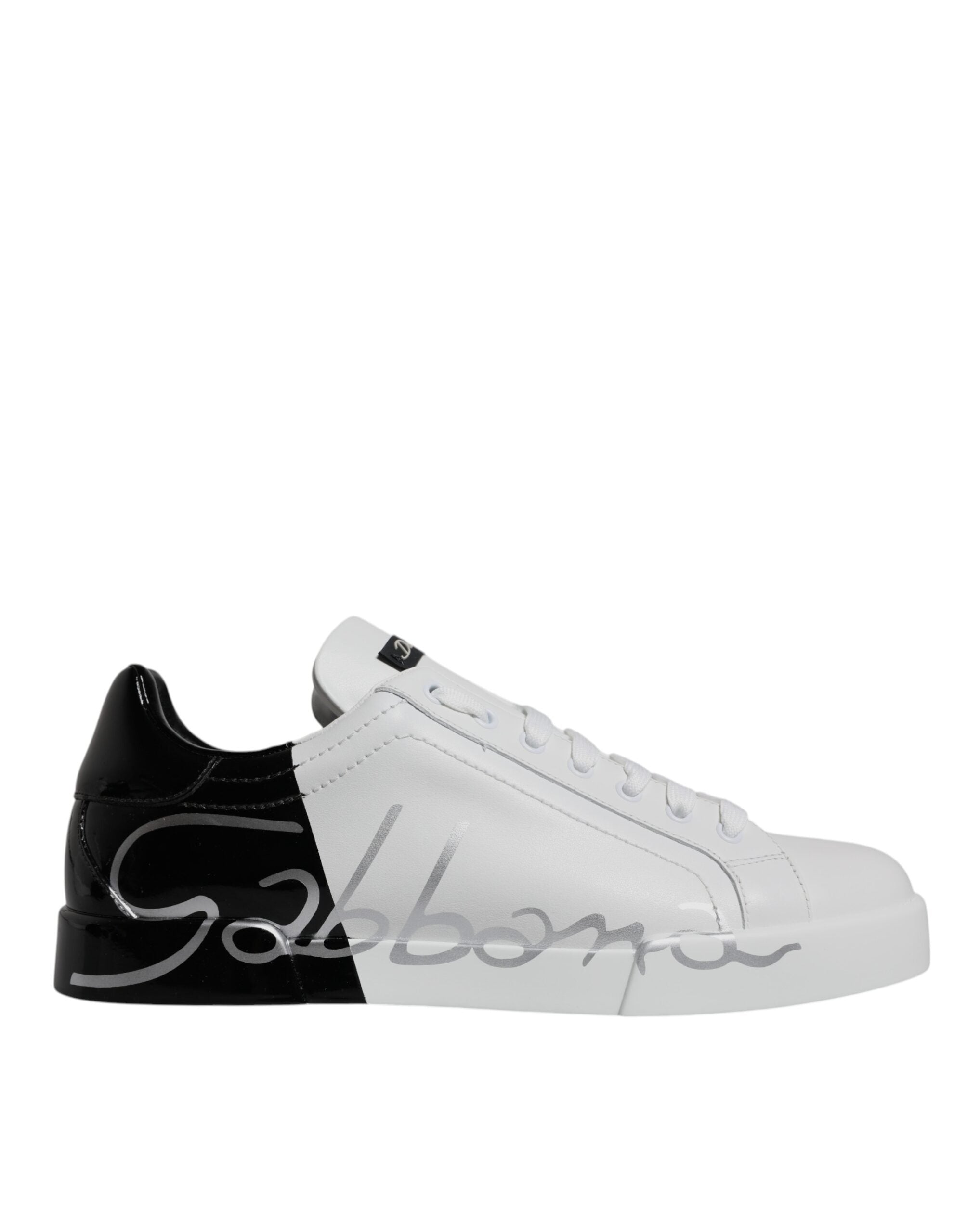 Dolce &amp; Gabbana – Portofino-Sneaker mit Logo in Weiß und Schwarz