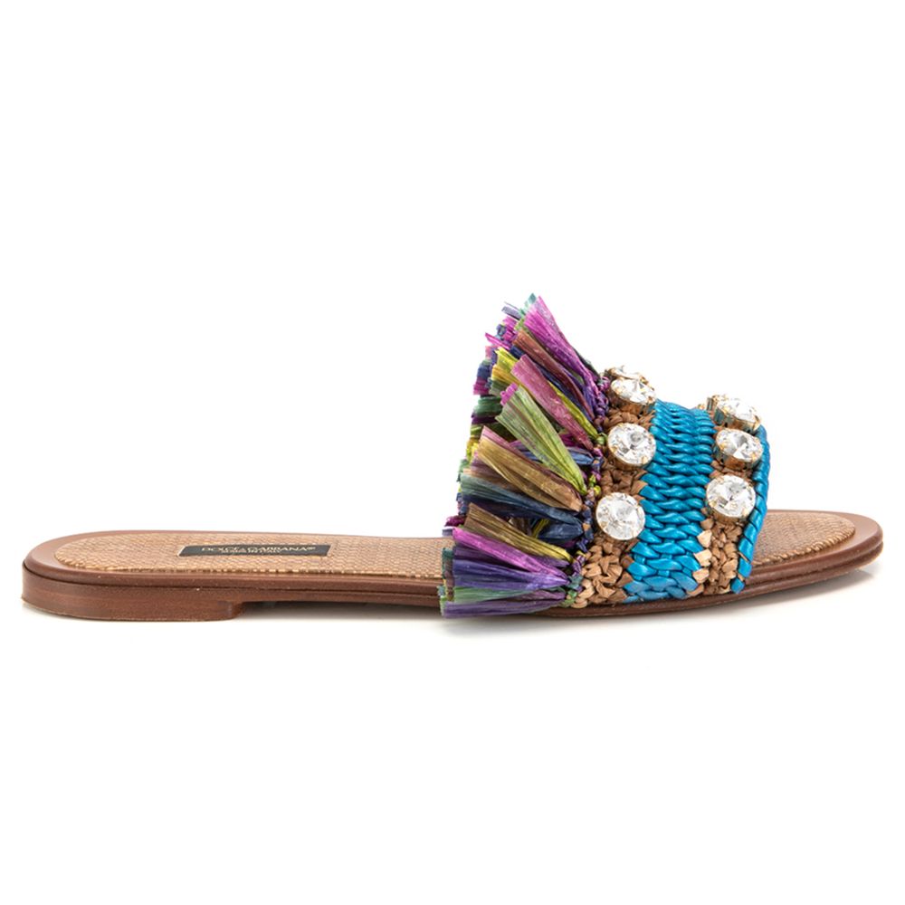 Sandale Dolce &amp; Gabbana din piele de miel multicoloră pentru femei