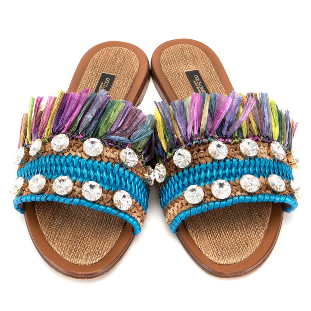 Sandale Dolce &amp; Gabbana din piele de miel multicoloră pentru femei