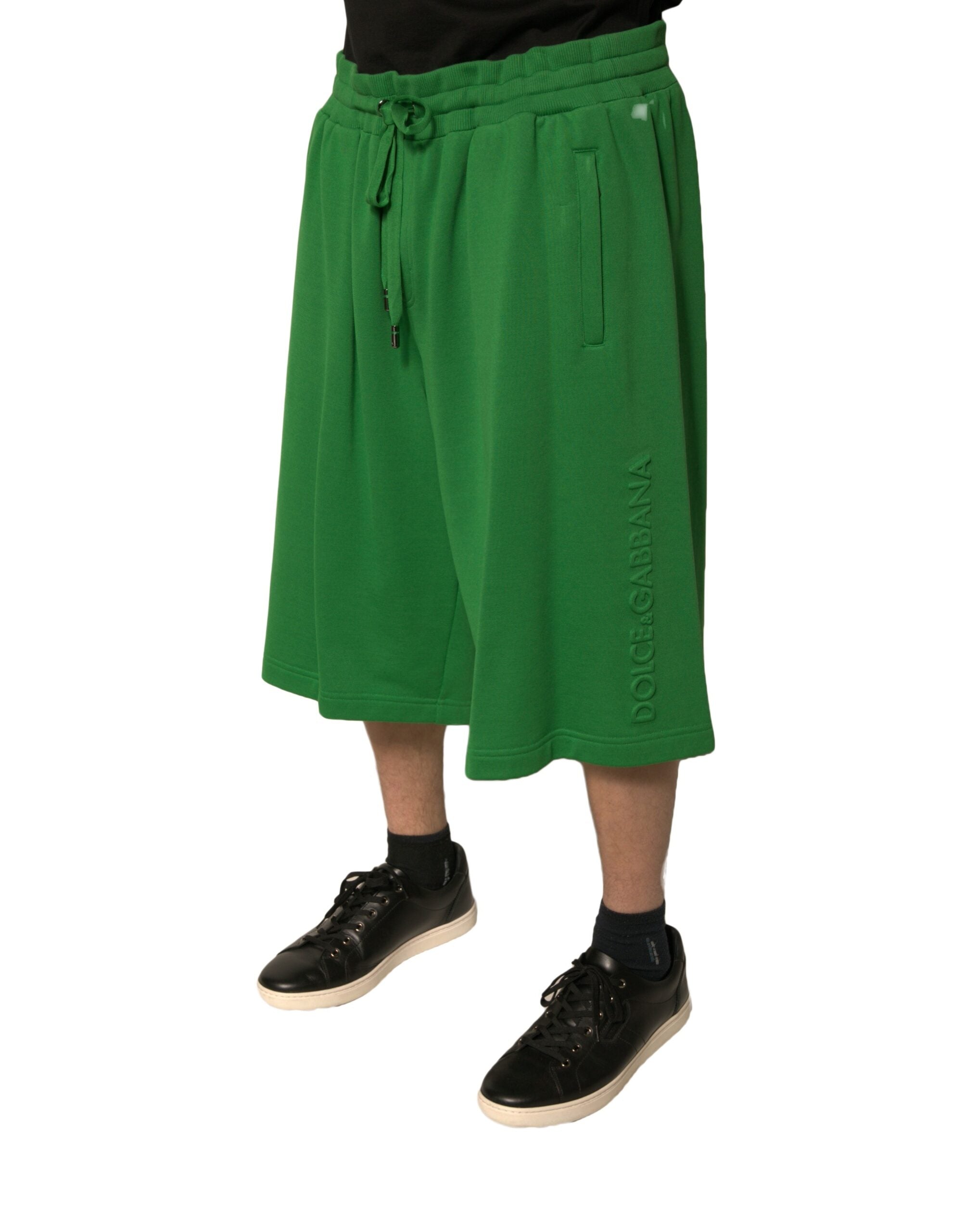 Pantaloni scurți Dolce &amp; Gabbana din amestec de bumbac verde pentru bărbați