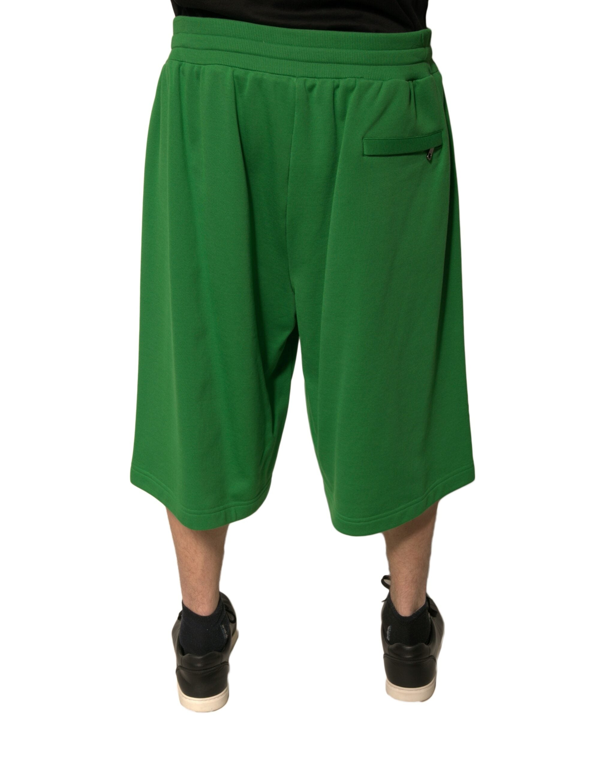 Pantaloni scurți Dolce &amp; Gabbana din amestec de bumbac verde pentru bărbați