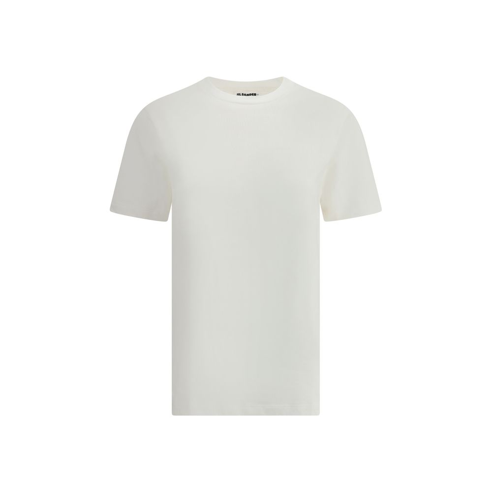 Jil Sander T-Shirt mit Lederpatch