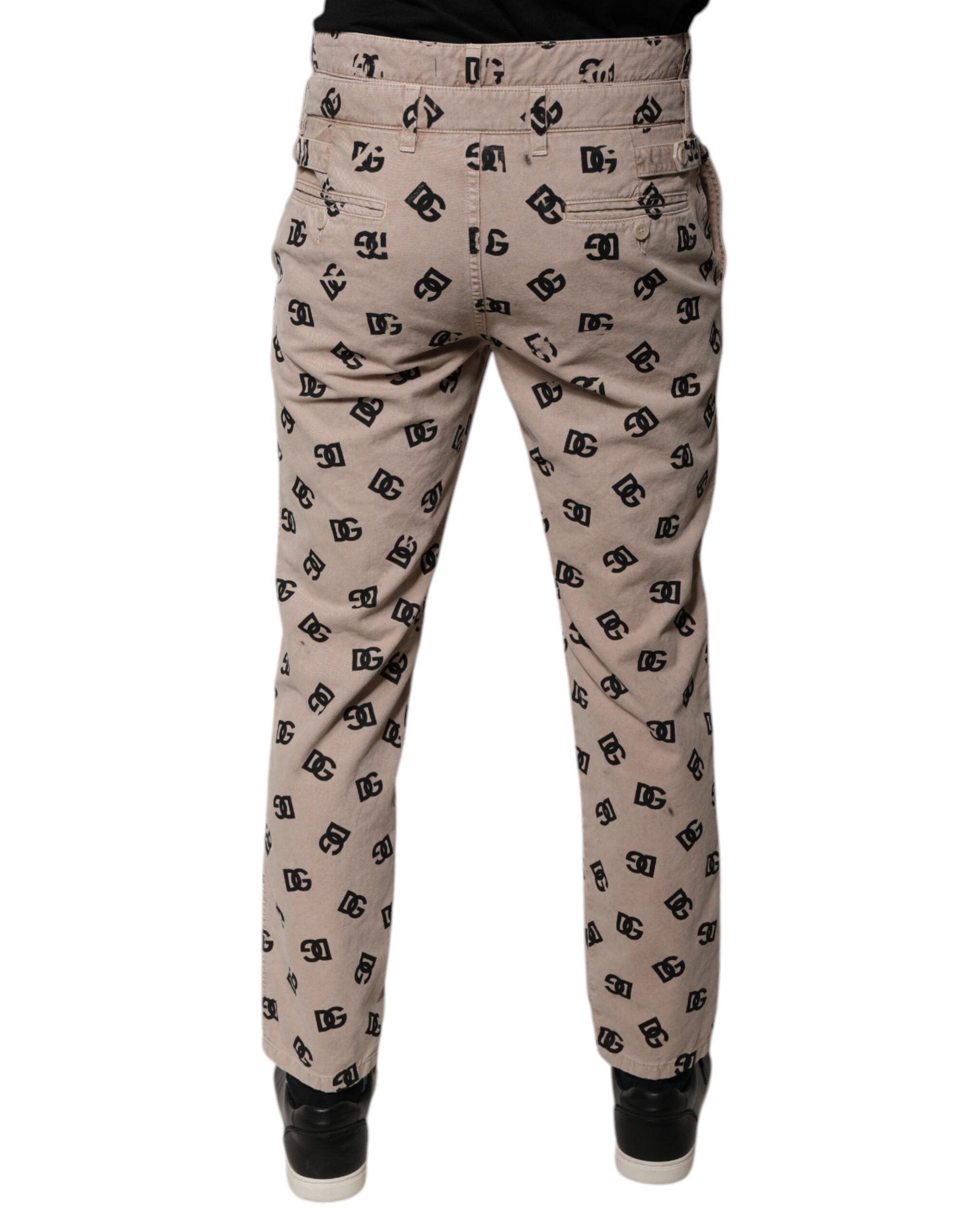 Dolce &amp; Gabbana Beige Skinny-Jeans aus Baumwolle mit Logo