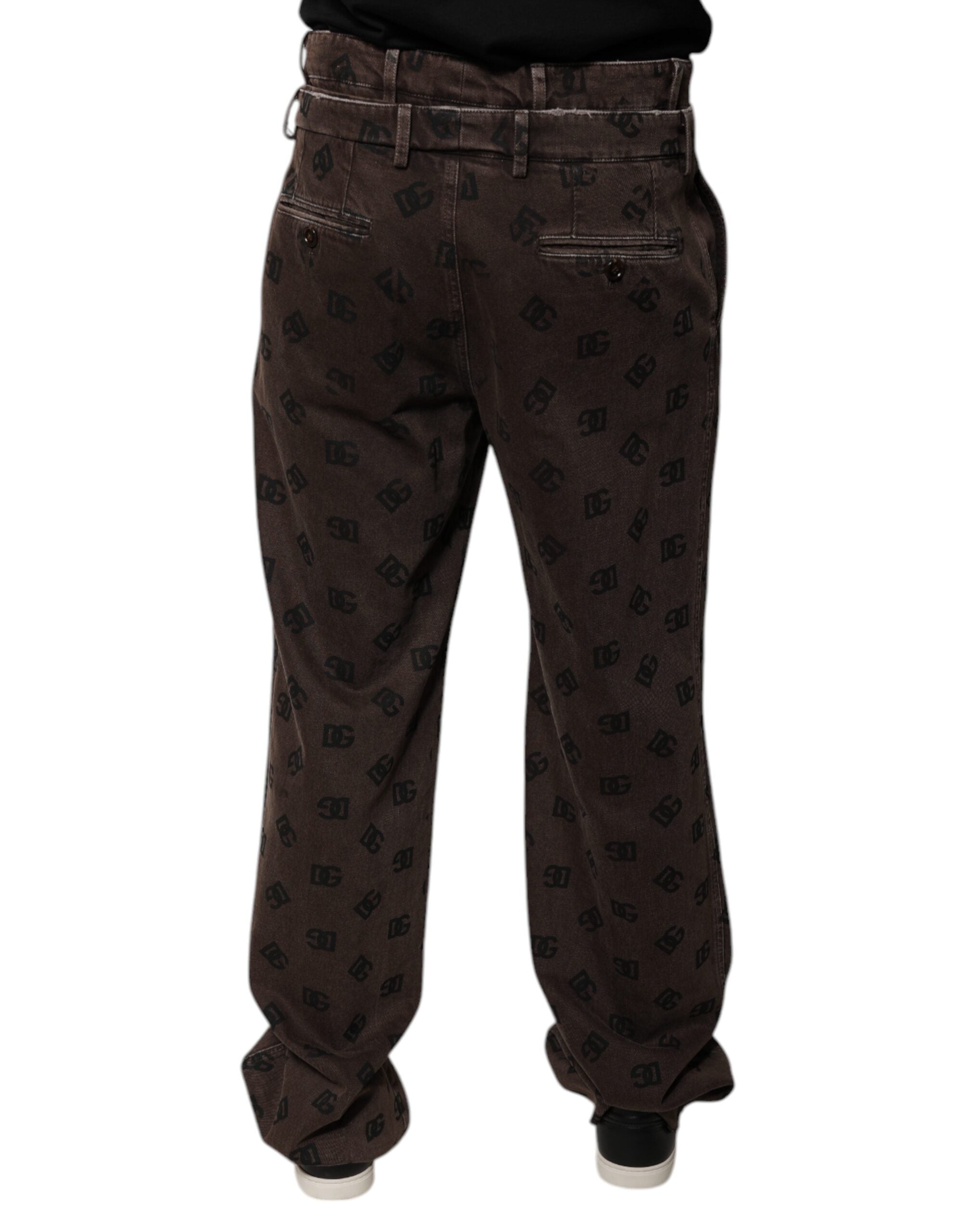Dolce &amp; Gabbana – Gerade geschnittene Jeans aus Baumwolle mit Logo in Braun
