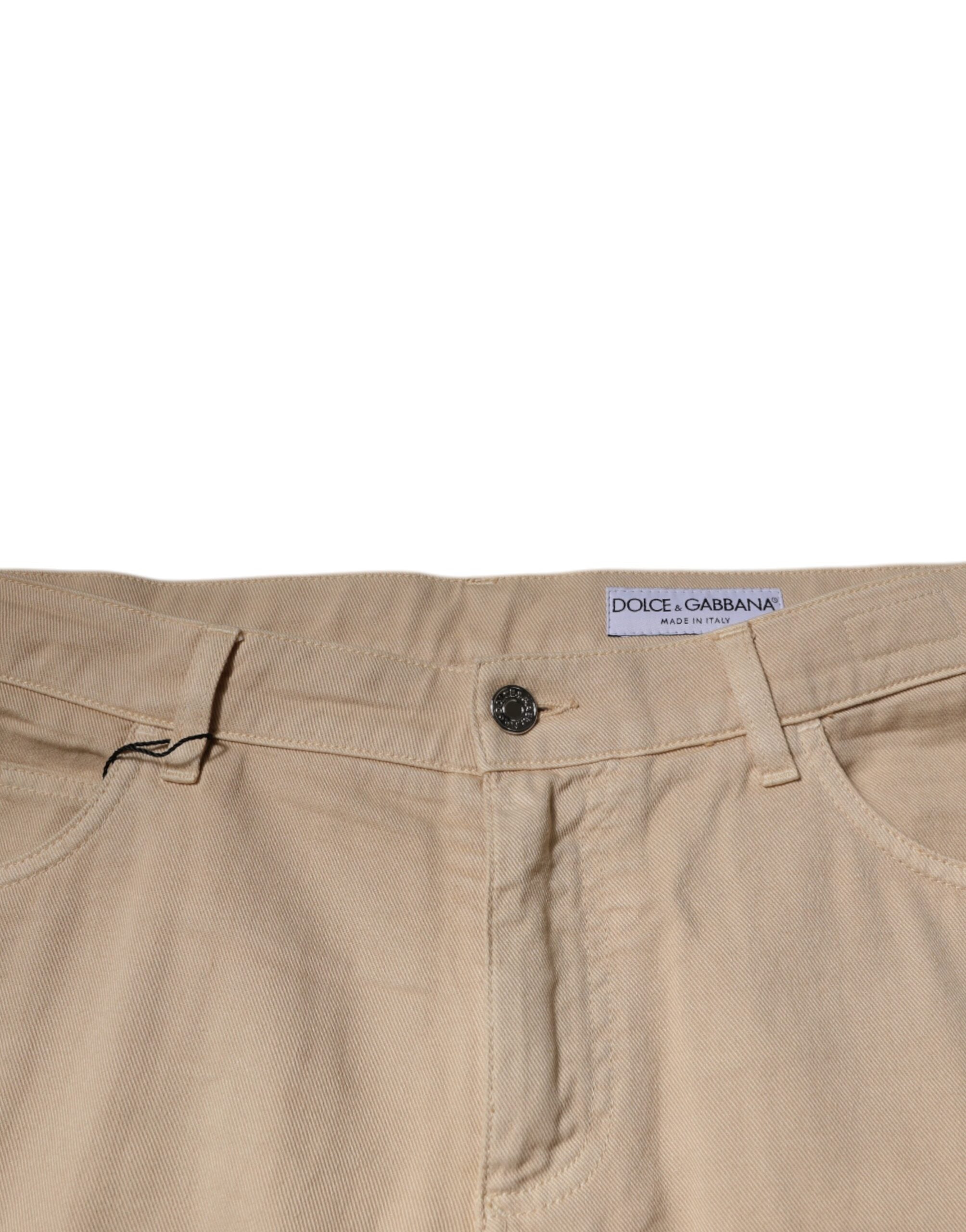 Dolce &amp; Gabbana Beige Skinny-Jeans aus Baumwolle mit mittlerer Taille