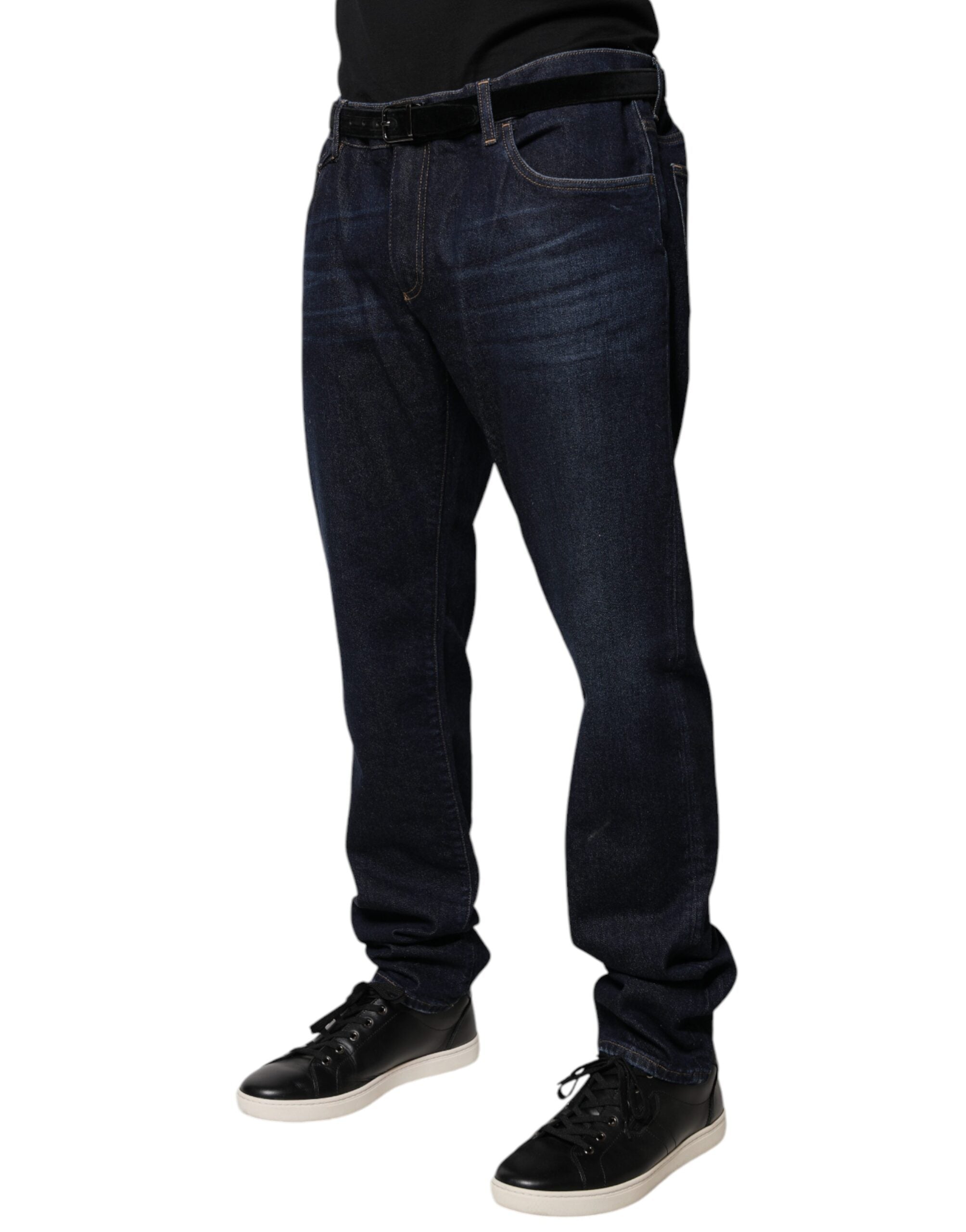 Dolce &amp; Gabbana Dunkelblaue Skinny-Jeans aus Baumwolle