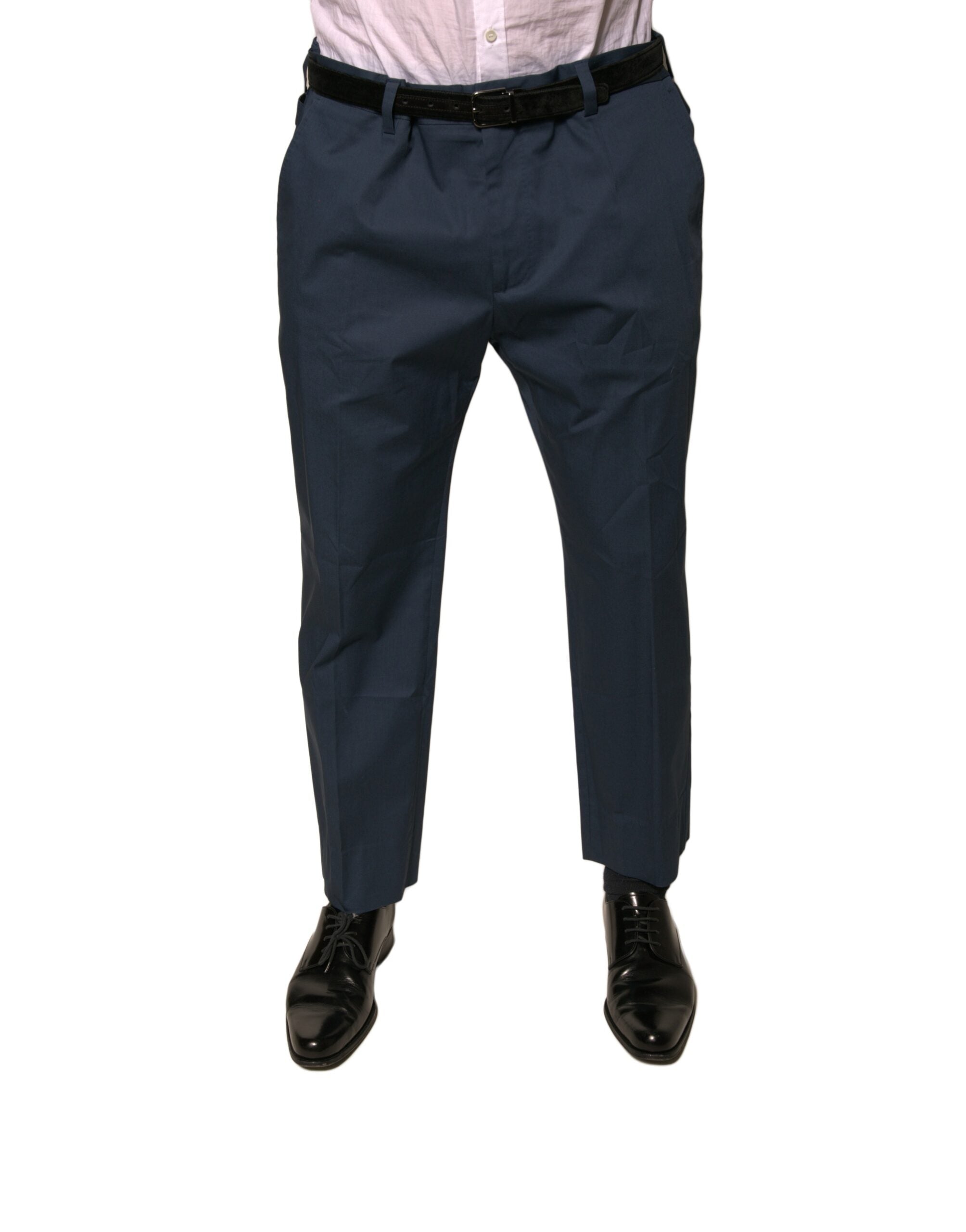 Dolce &amp; Gabbana Blaue Herren-Enge Anzughose aus Baumwolle