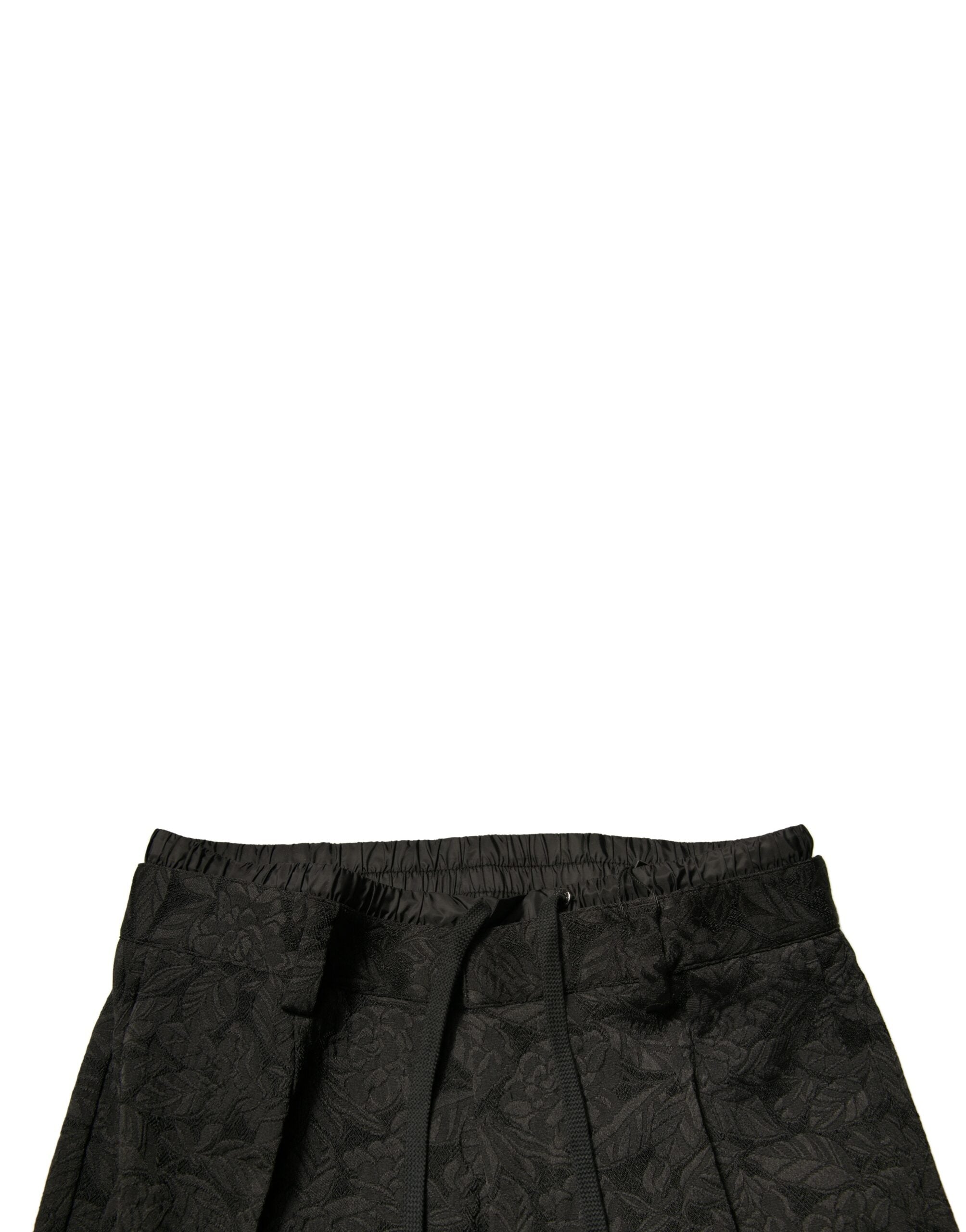 Dolce &amp; Gabbana Schwarze, schmale Anzughose aus Polyester mit Brokatmuster für Herren