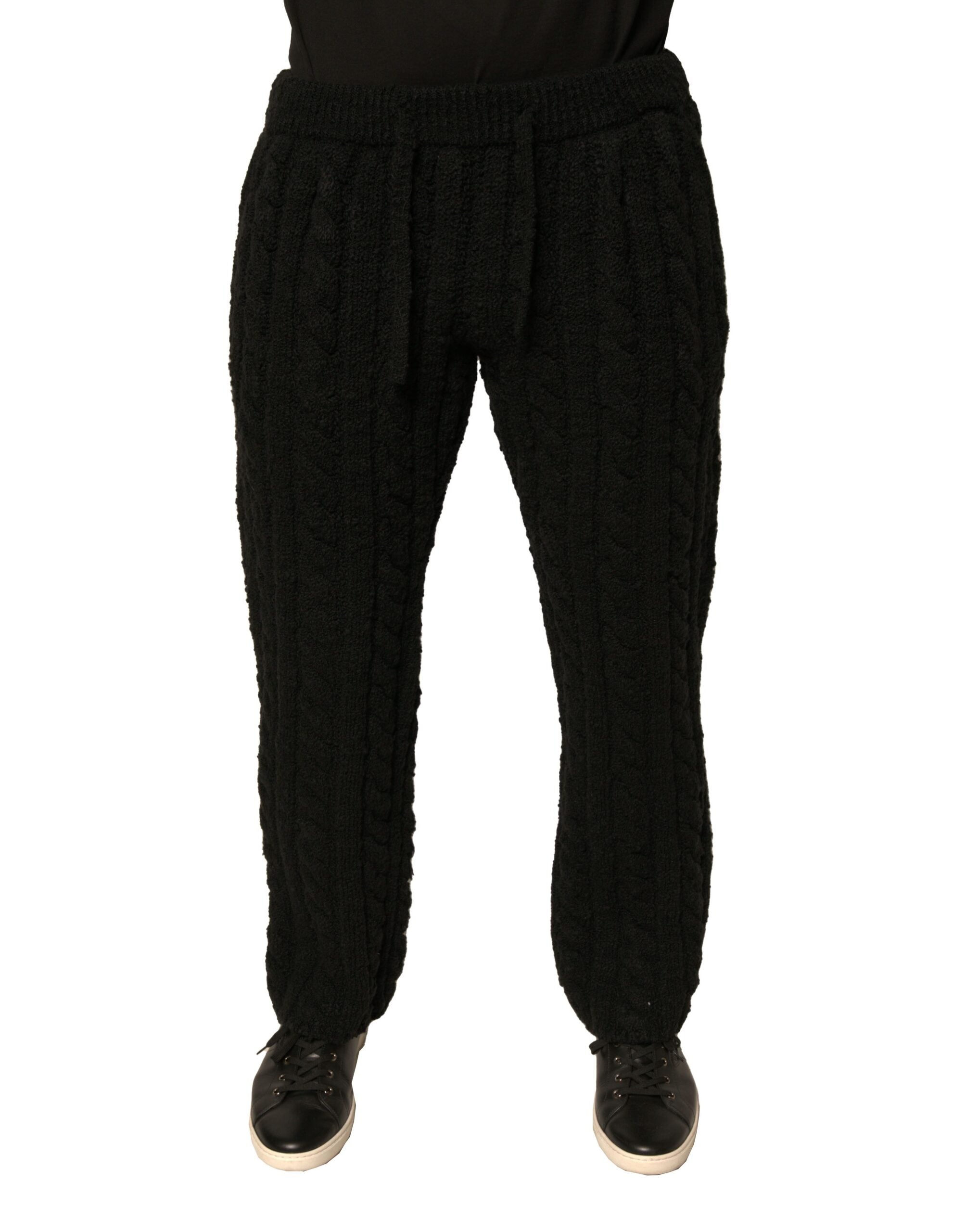 Dolce &amp; Gabbana Schwarze Skinny-Hose aus Wollstrick