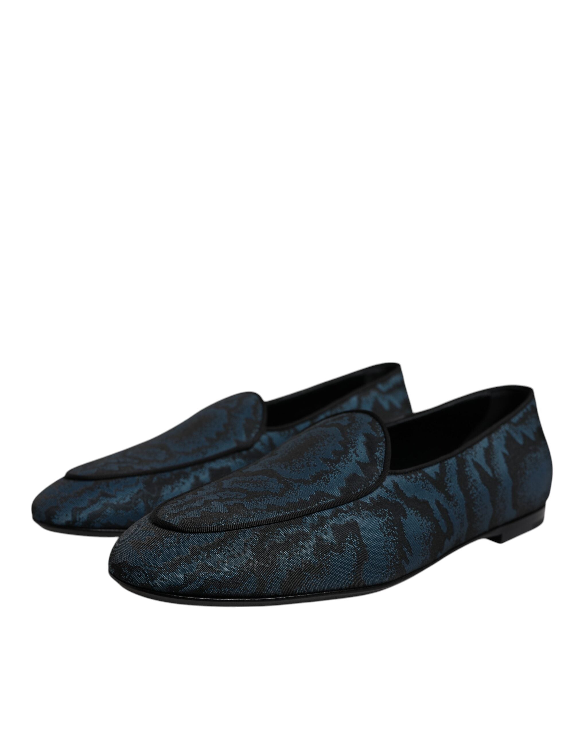 Dolce &amp; Gabbana Pantofi sport albaștri și negri pentru bărbați, mocasini, pantofi eleganți
