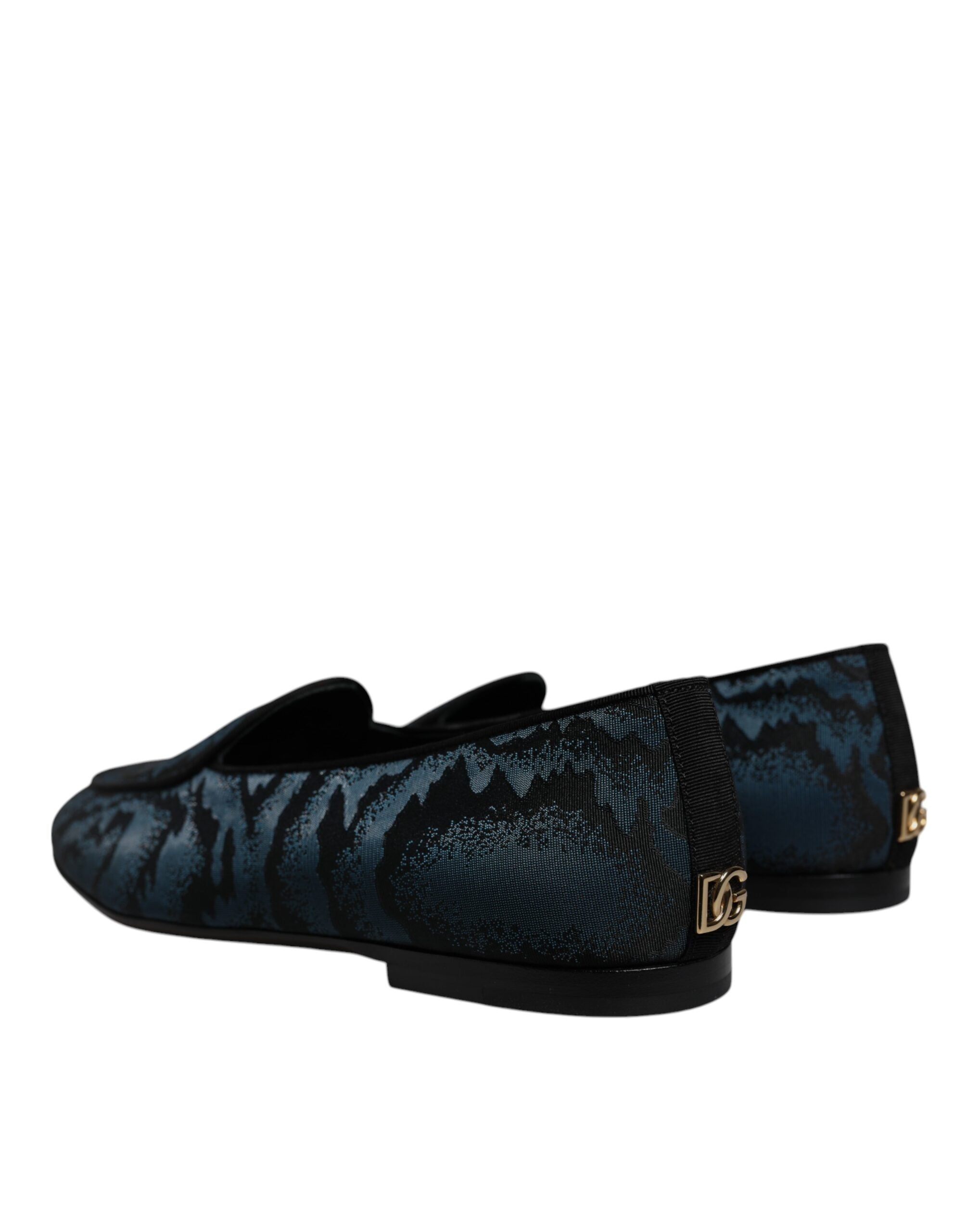 Dolce &amp; Gabbana Pantofi sport albaștri și negri pentru bărbați, mocasini, pantofi eleganți