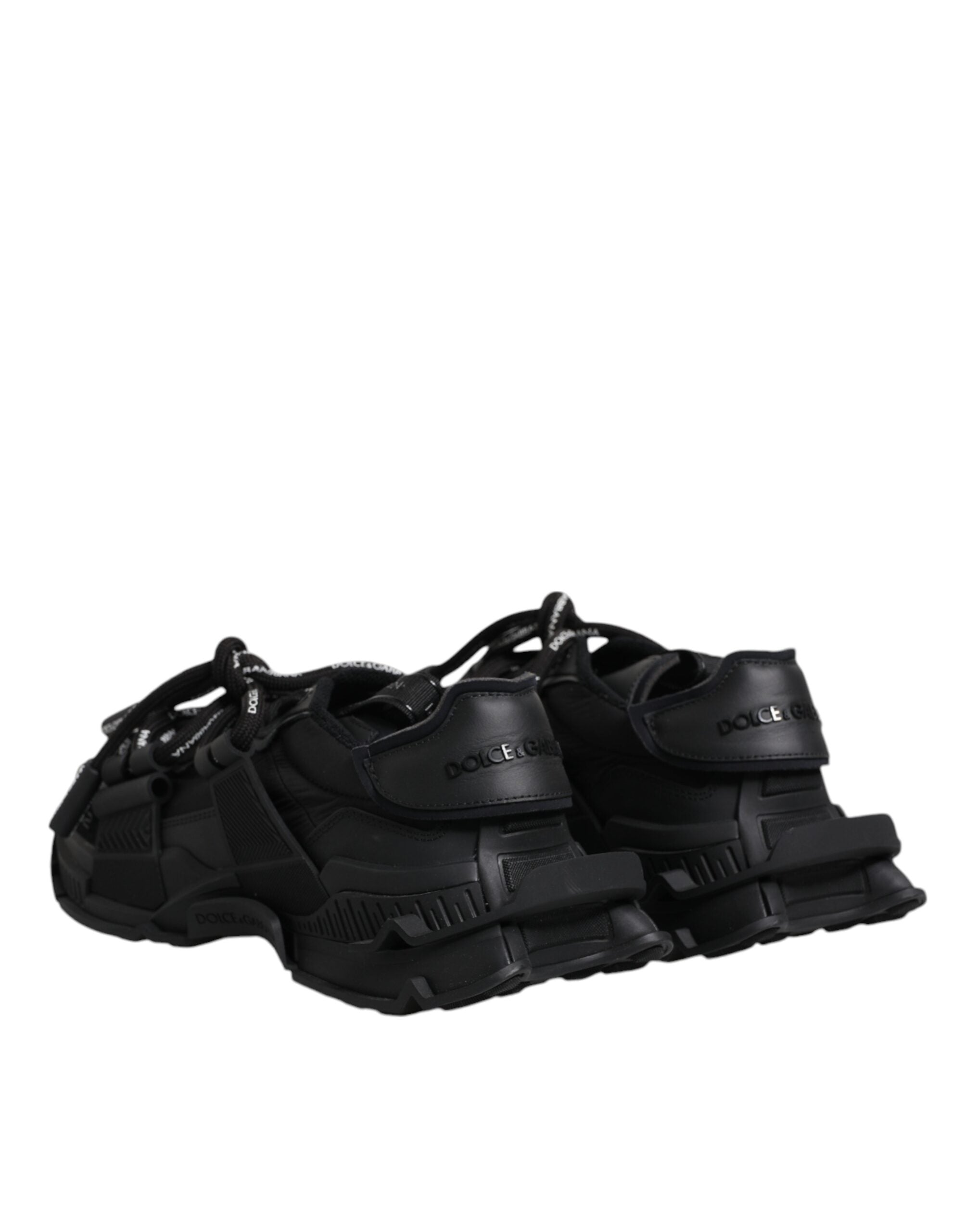 Dolce &amp; Gabbana – Schwarze Low-Top-Sneaker mit Schnürung im Space-Stil