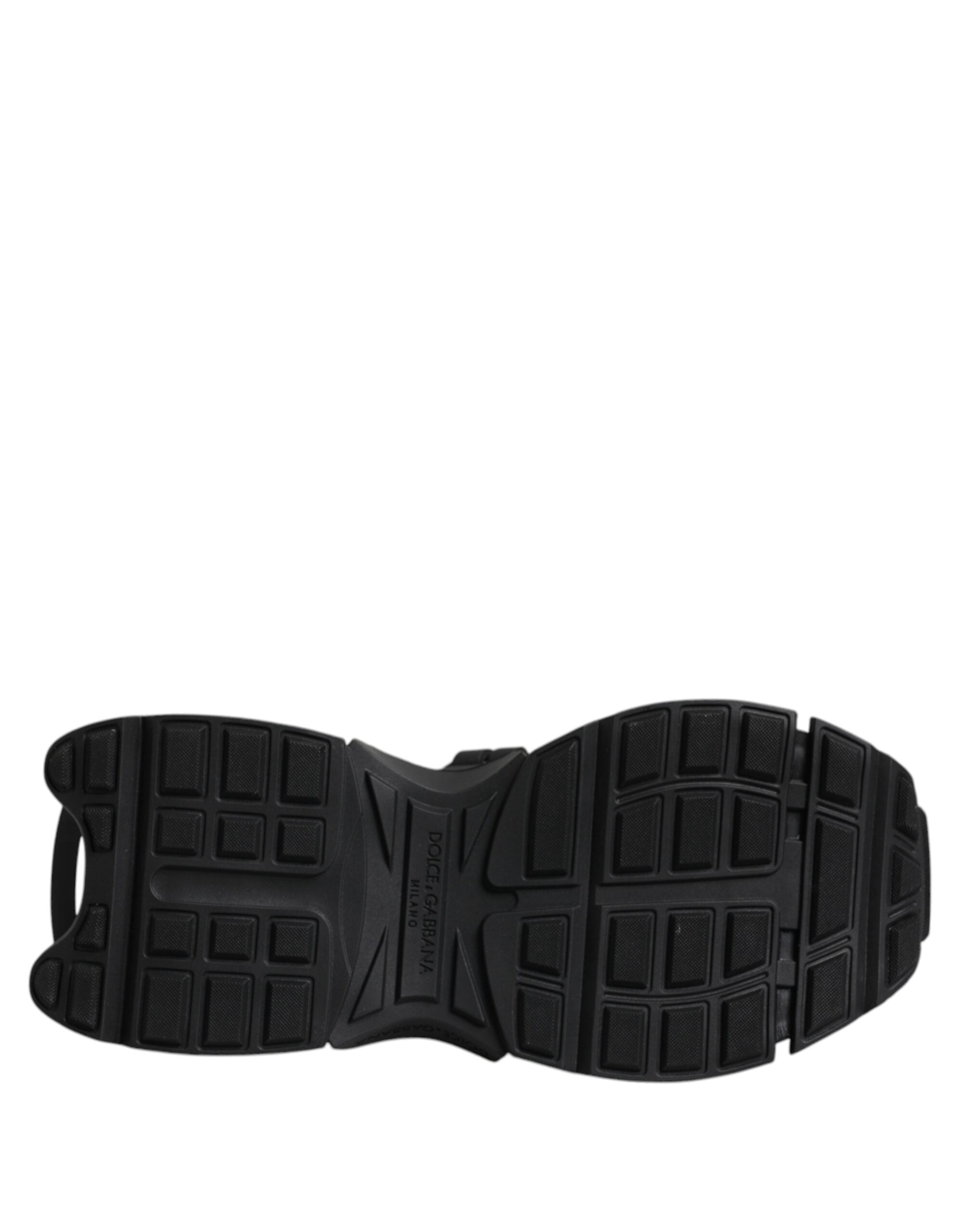 Dolce &amp; Gabbana – Schwarze Low-Top-Sneaker mit Schnürung im Space-Stil