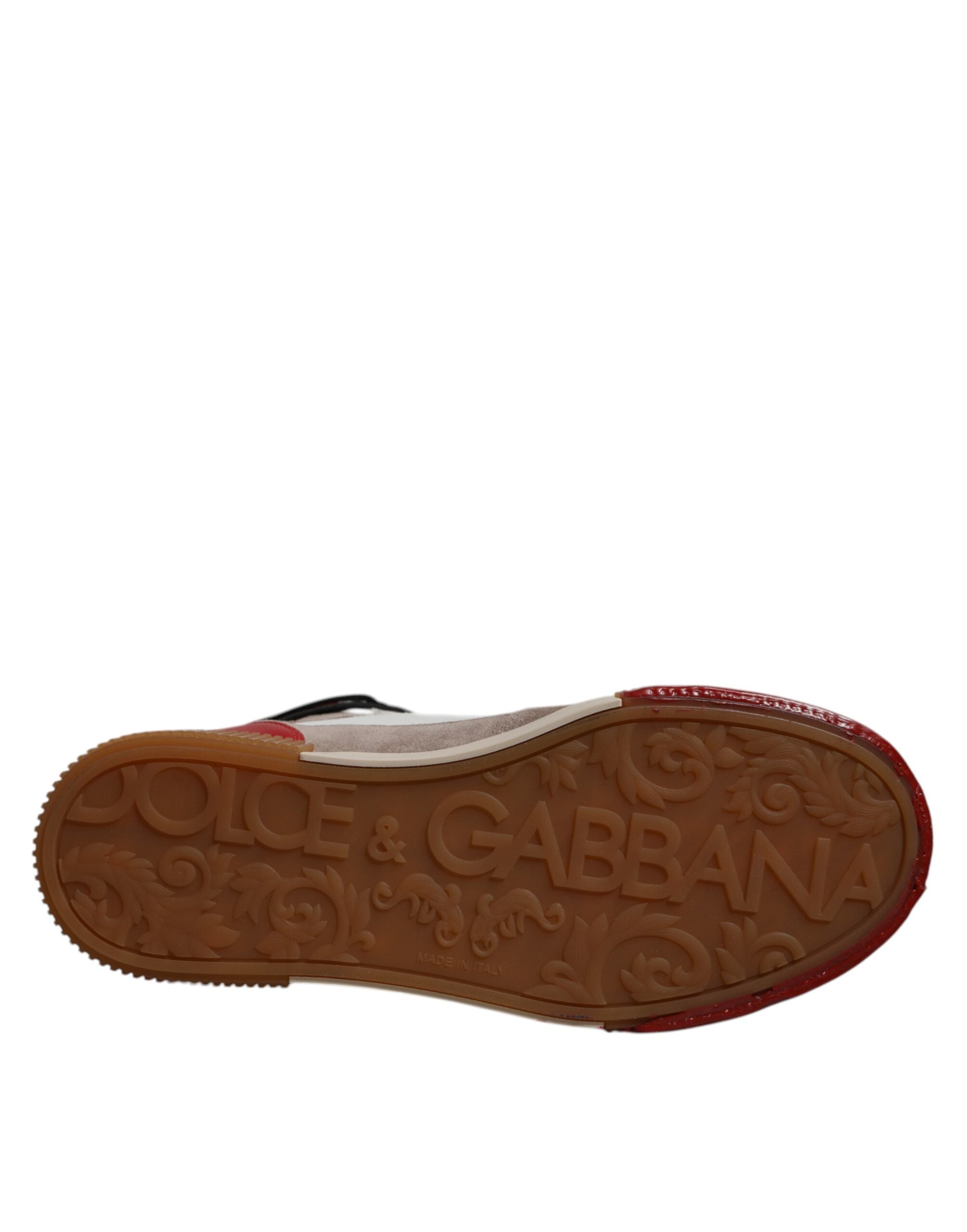 Dolce &amp; Gabbana Mehrfarbige High-Top-Sneakers aus Leder