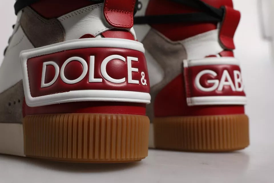 Dolce &amp; Gabbana Mehrfarbige High-Top-Sneakers aus Leder
