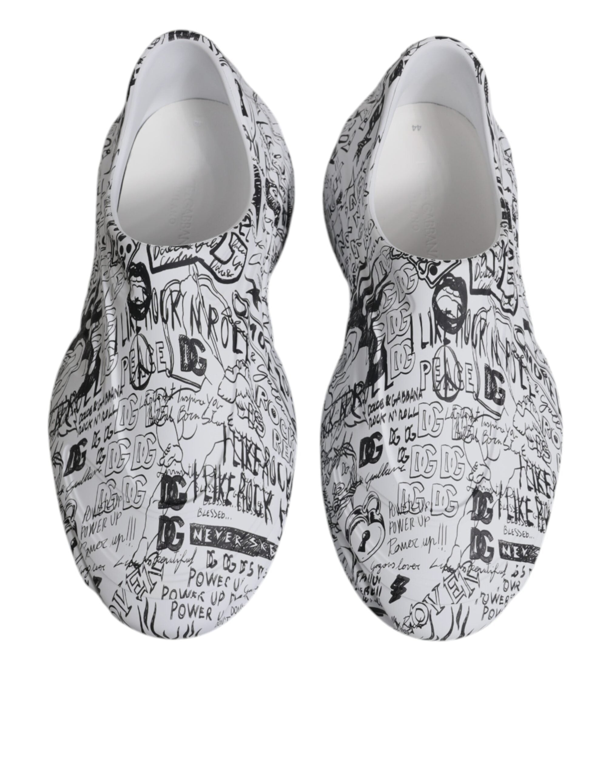 Dolce &amp; Gabbana Daymaster Sneakers mit Graffiti-Muster in Weiß und Schwarz