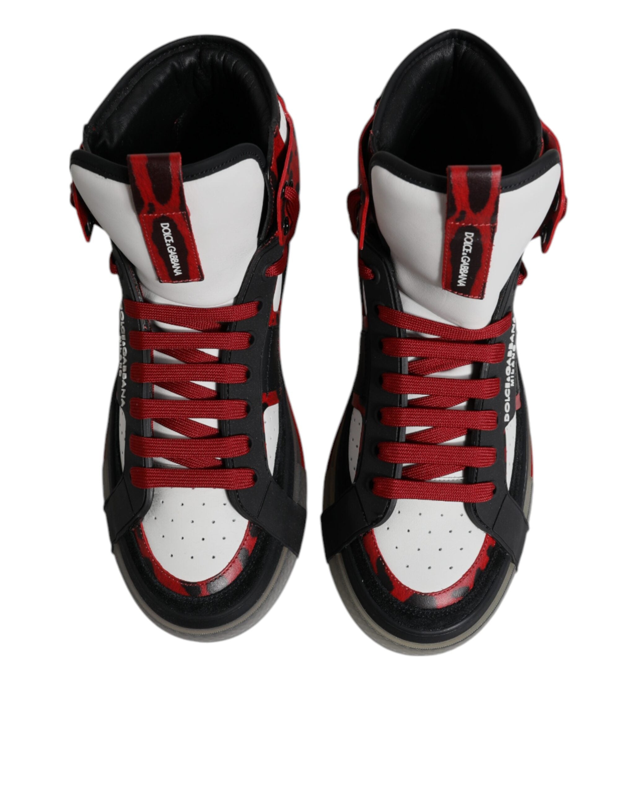 Dolce &amp; Gabbana Mehrfarbige High-Top-Sneakers aus Leder