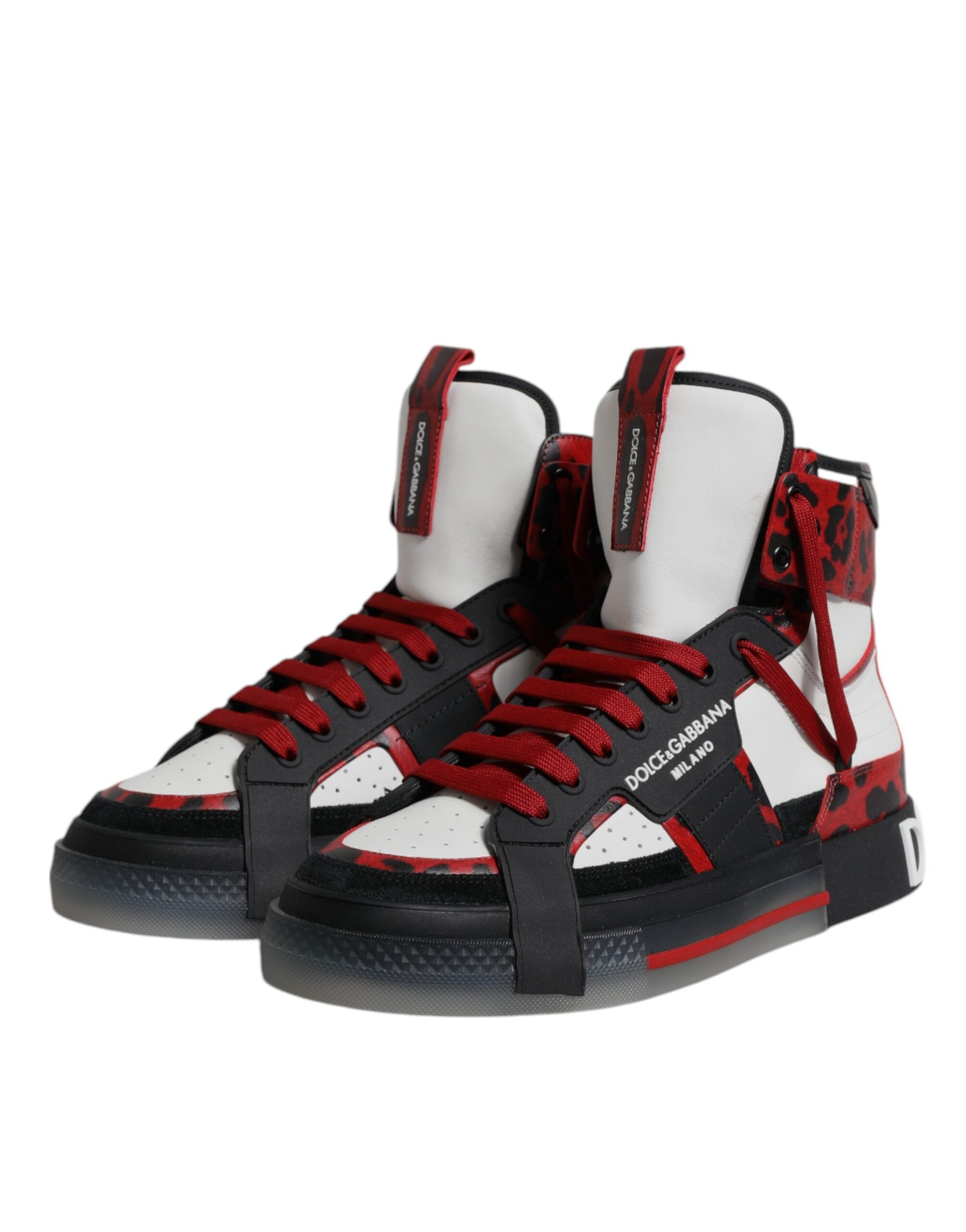Dolce &amp; Gabbana Mehrfarbige High-Top-Sneakers aus Leder