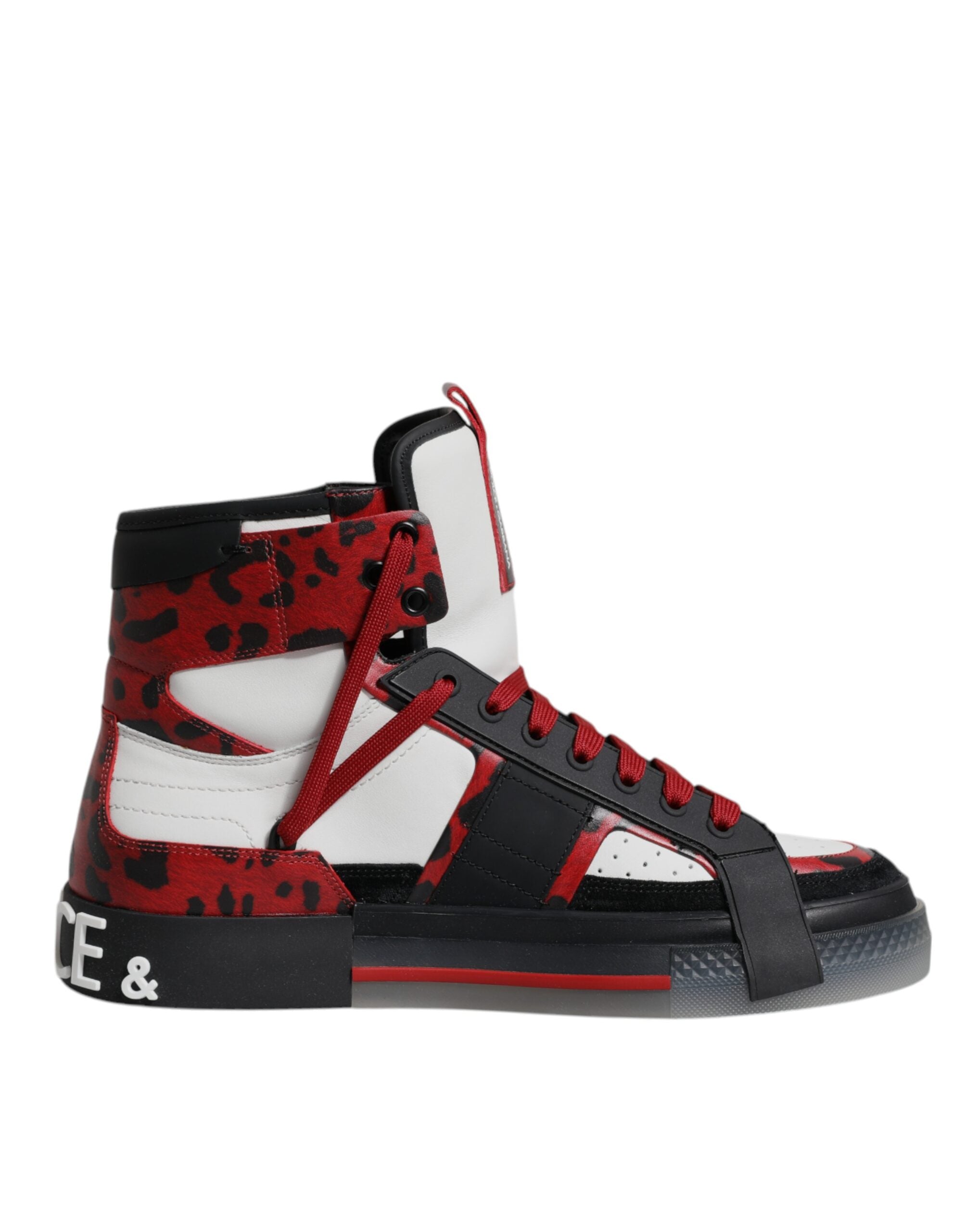 Dolce &amp; Gabbana Mehrfarbige High-Top-Sneakers aus Leder