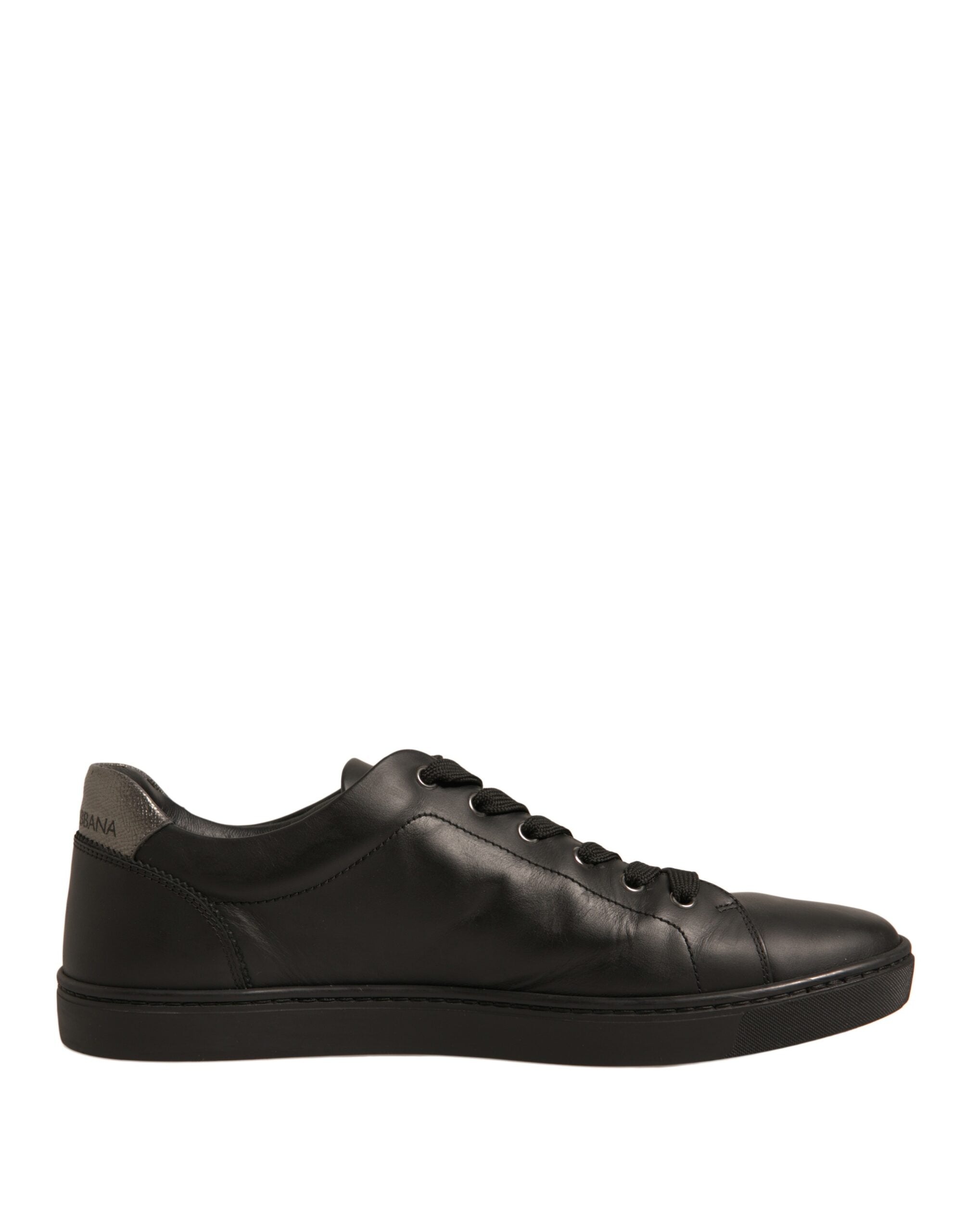 Dolce &amp; Gabbana – Schwarze Sneakers aus Leder mit Herzverzierung