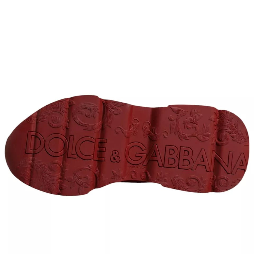 Dolce &amp; Gabbana Rote Daymaster Low Top Sneakers aus Leder