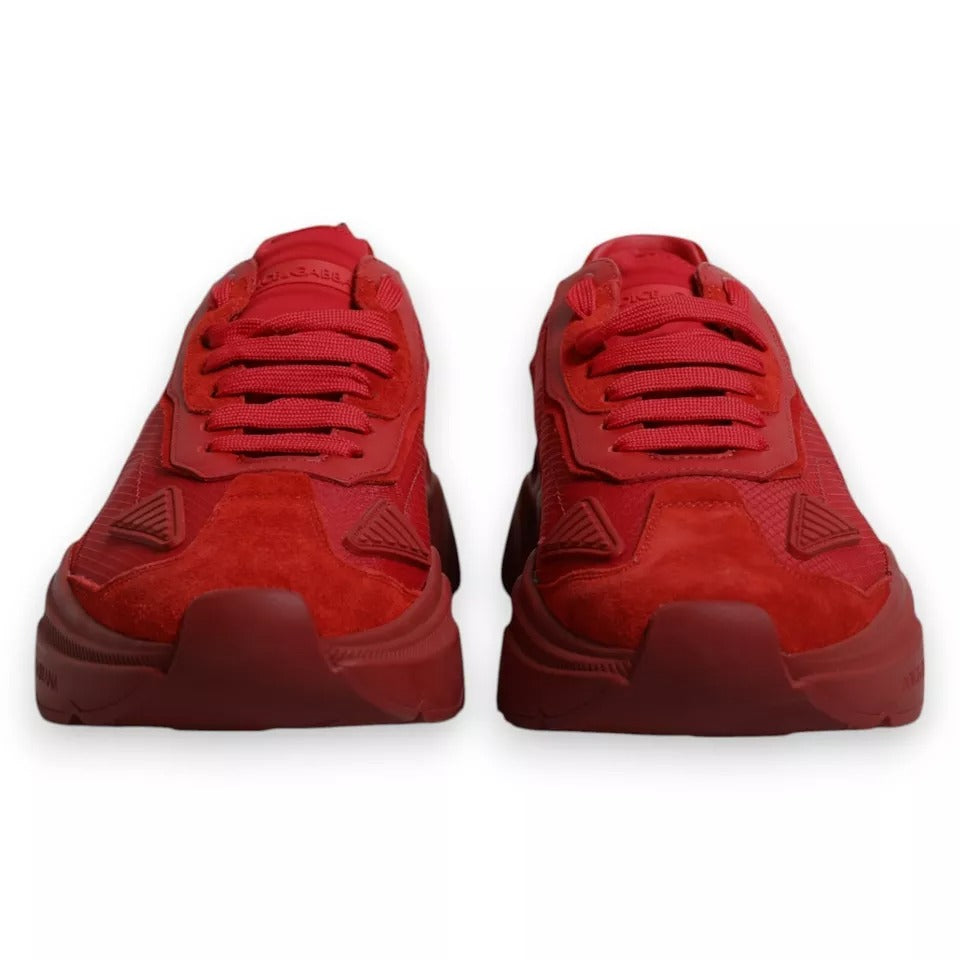 Dolce &amp; Gabbana Rote Daymaster Low Top Sneakers aus Leder