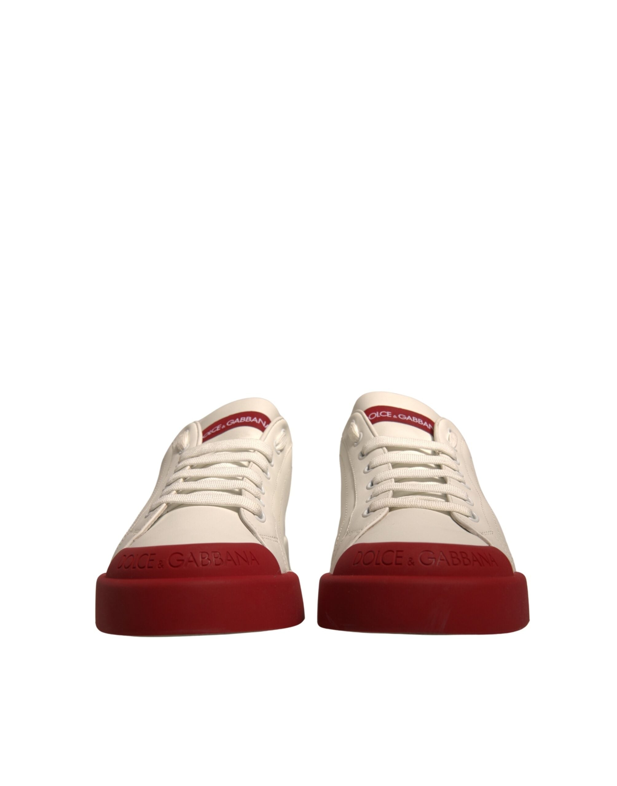 Dolce &amp; Gabbana – Portofino-Sneakers aus weißem Leder mit Logo