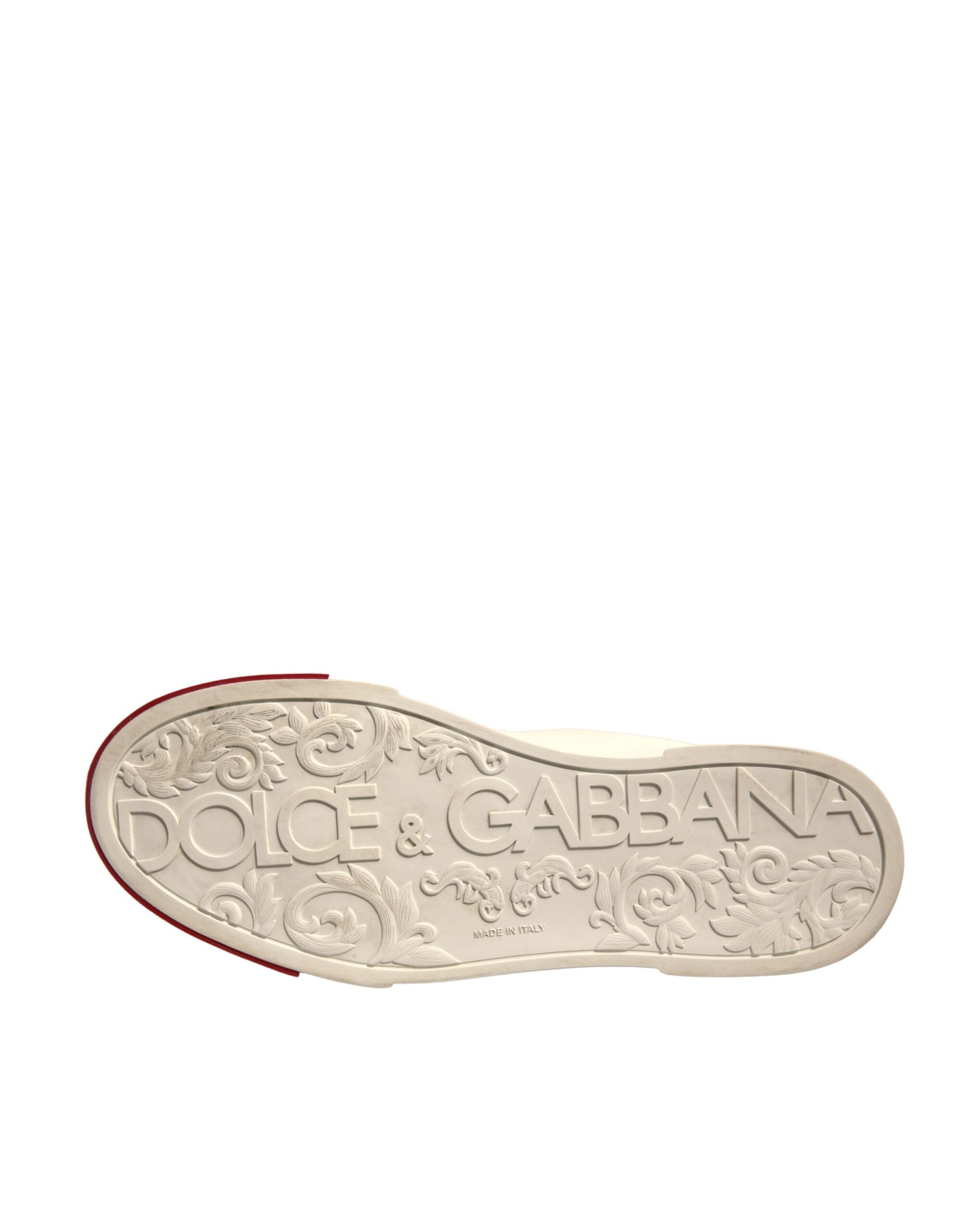 Dolce &amp; Gabbana – Portofino-Sneakers aus weißem Leder mit Logo