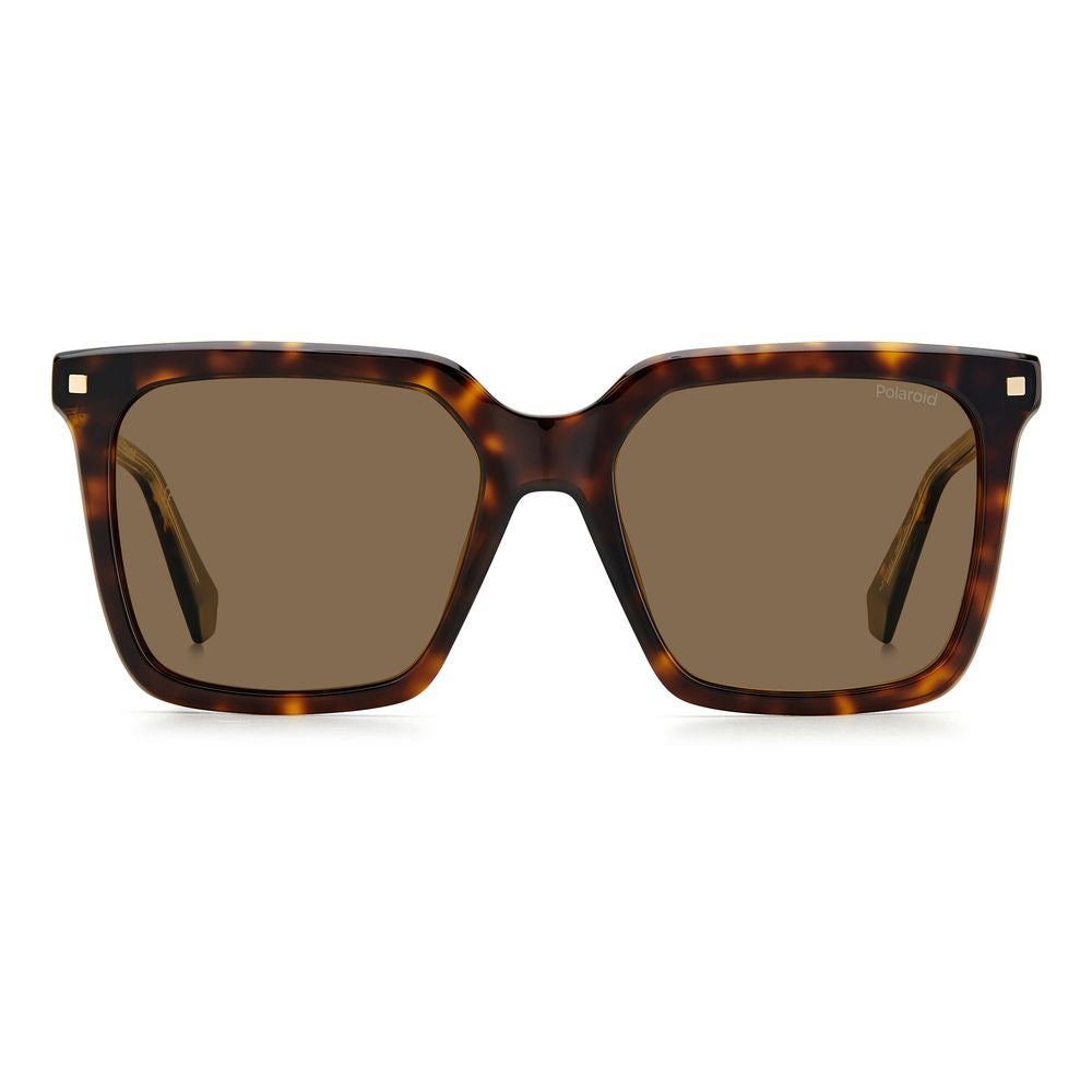 Polaroid – Braune Sonnenbrille aus Kalbshaar