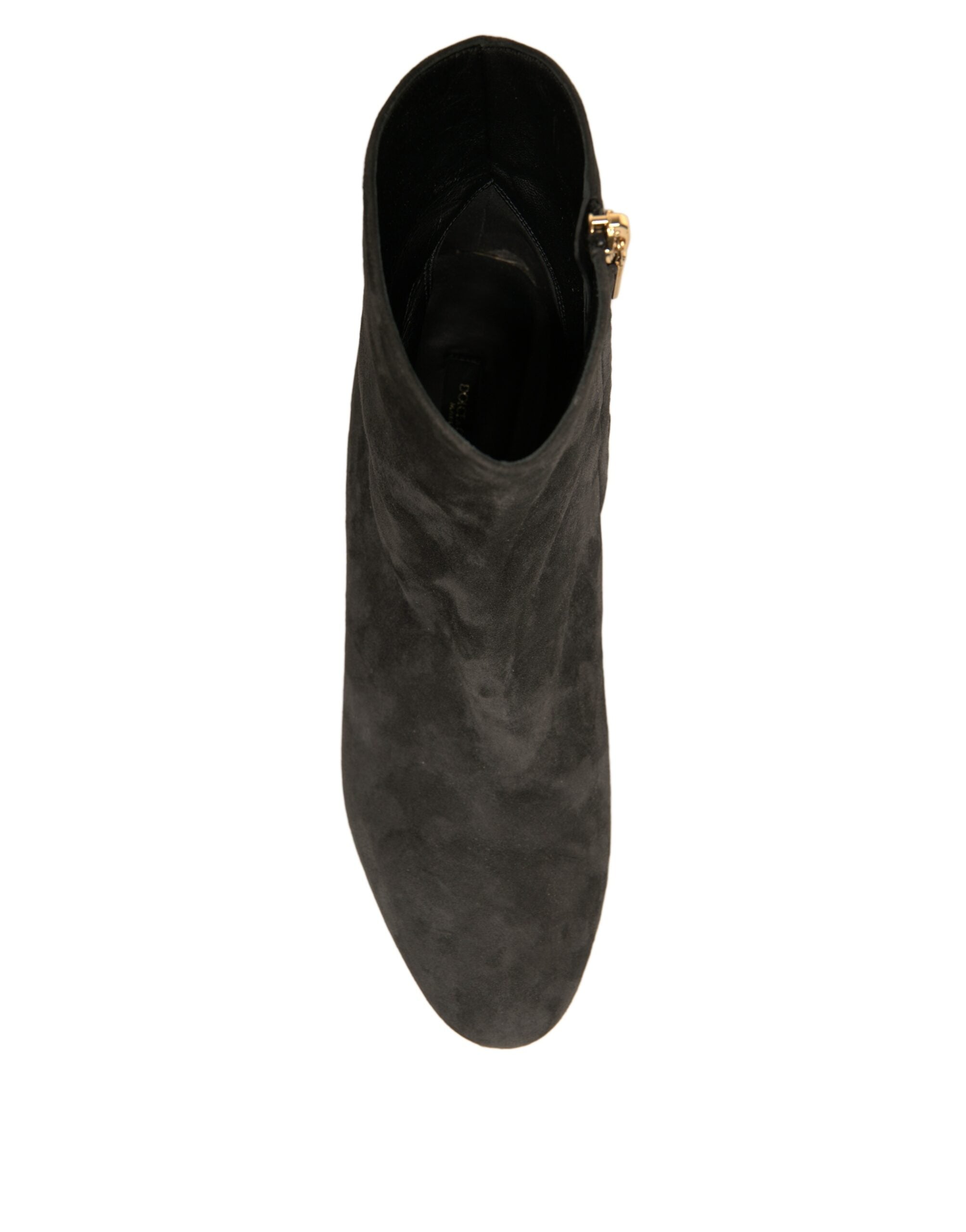 Dolce &amp; Gabbana – Schwarze Stiefeletten mit verziertem Absatz
