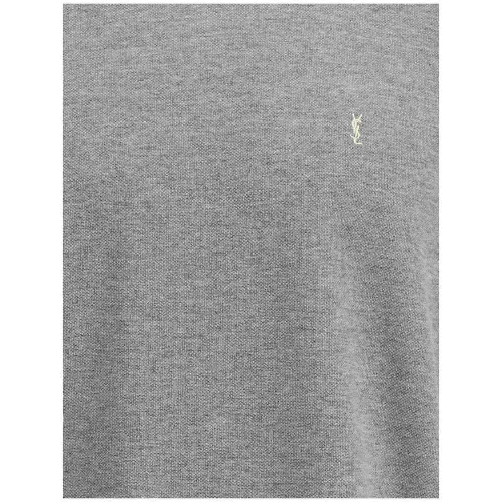 Saint Laurent – ​​Übergroßes T-Shirt aus grauer Baumwolle