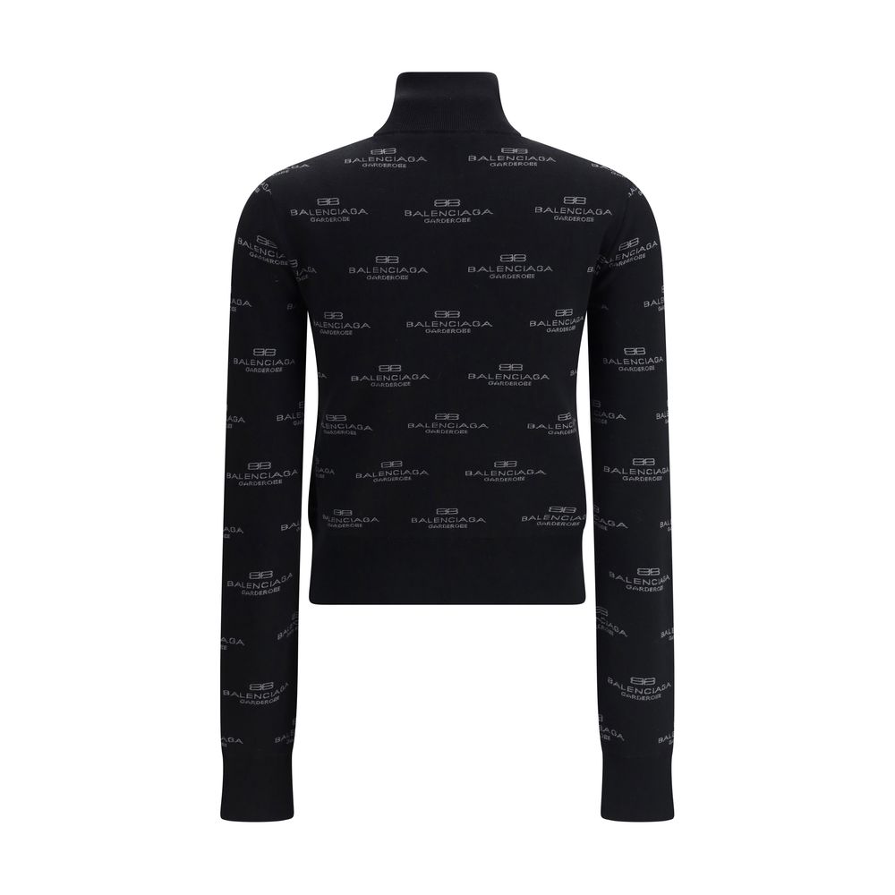 Cardigan Balenciaga cu logo integral